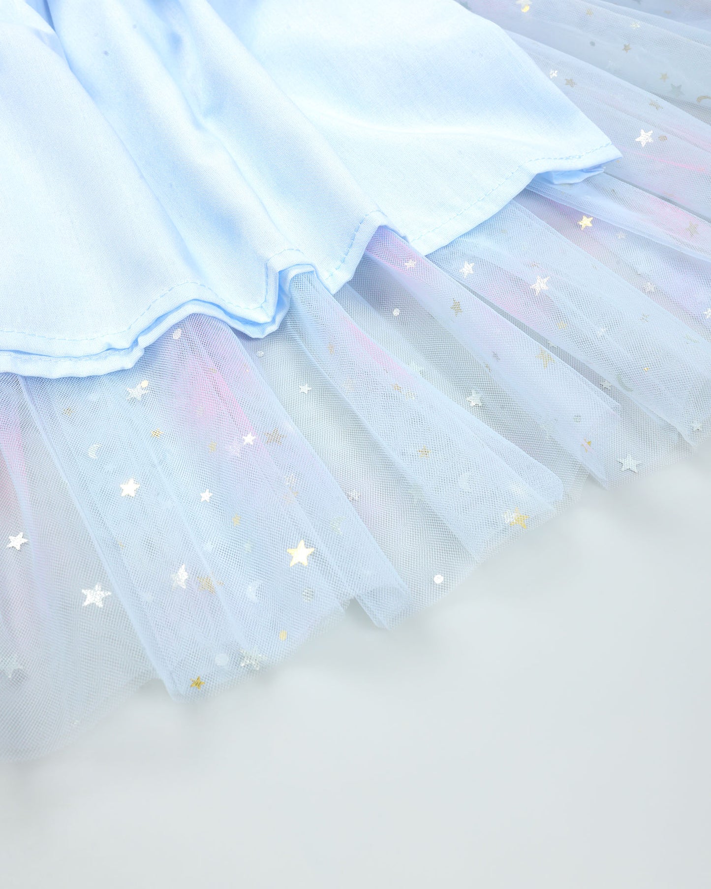 Star Foil Printed Dual Tone Tulle Frock