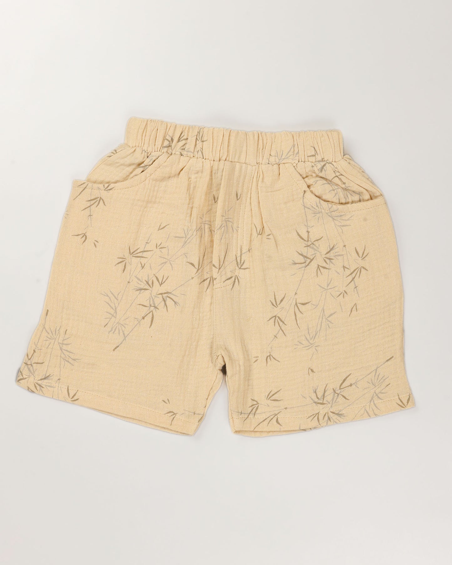Bamboo Tree Leaves Printed Popcorn Textured Muslin Co-Ord Set