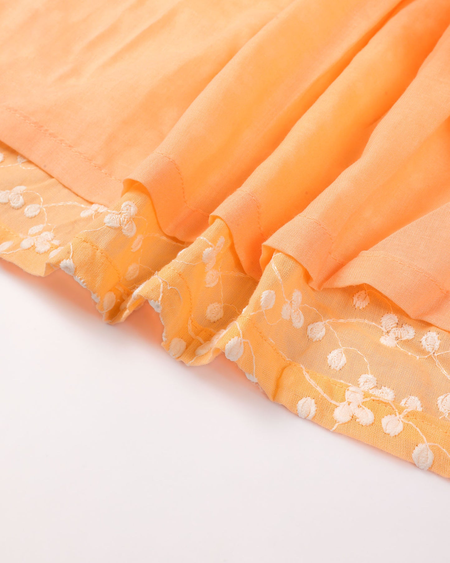 Embroidered Frock Dress with Puff Sleeves