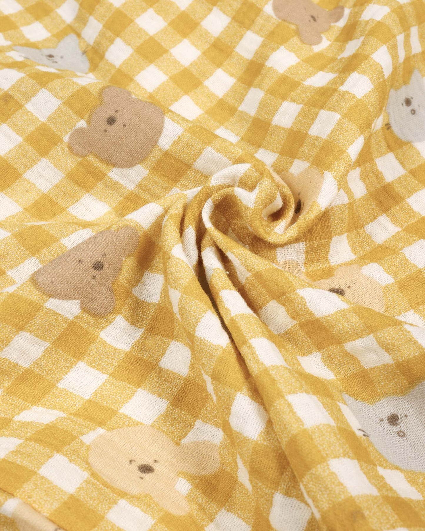 Gingham Check Printed Muslin Night Suit