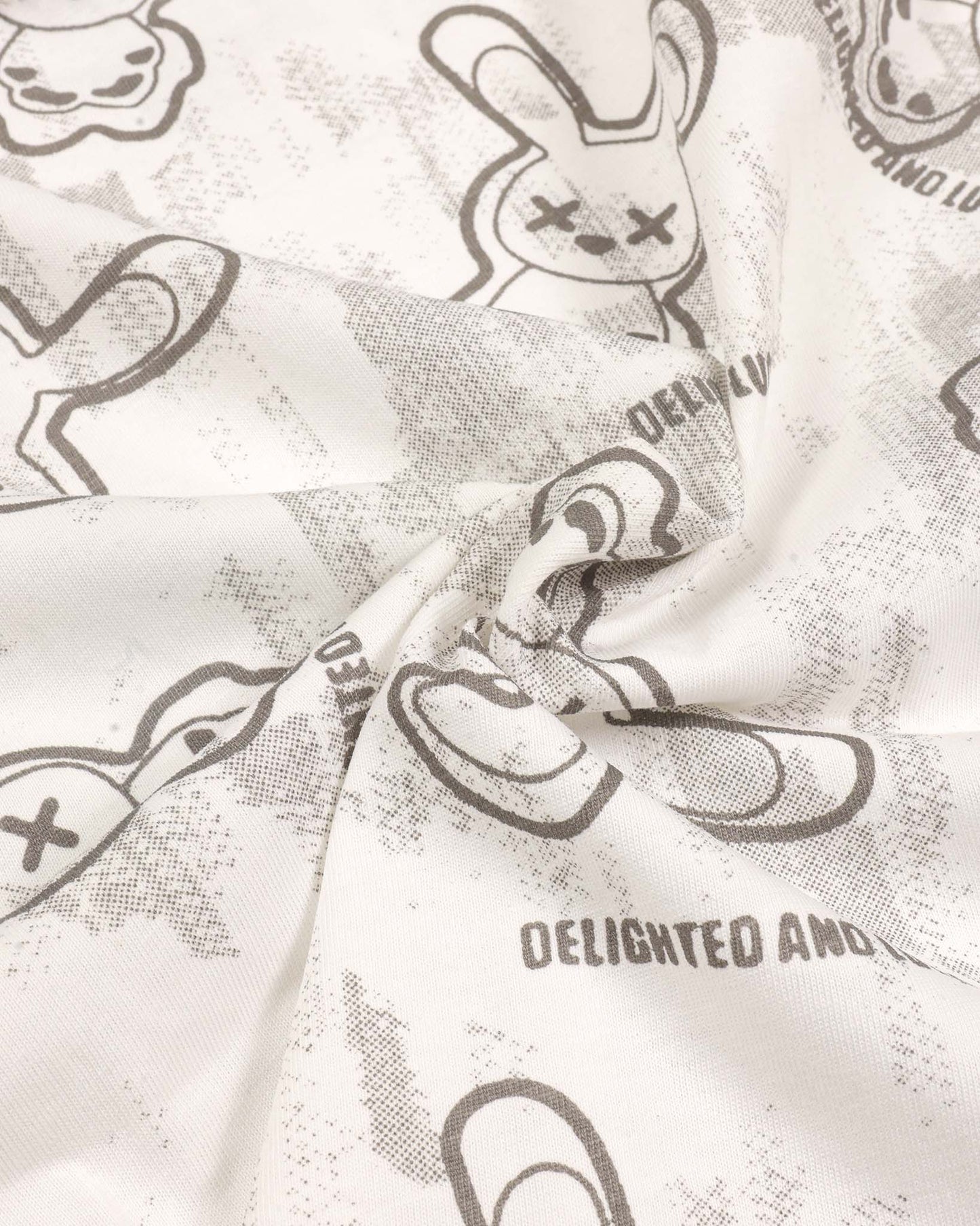 Luck Bunny Printed T-Shirt / Denim Co-Ord With Fanny Pack