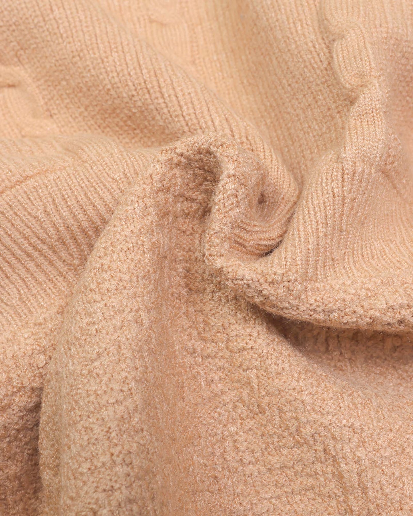 Ruffled High Neck Sweater Casual Frock Dress