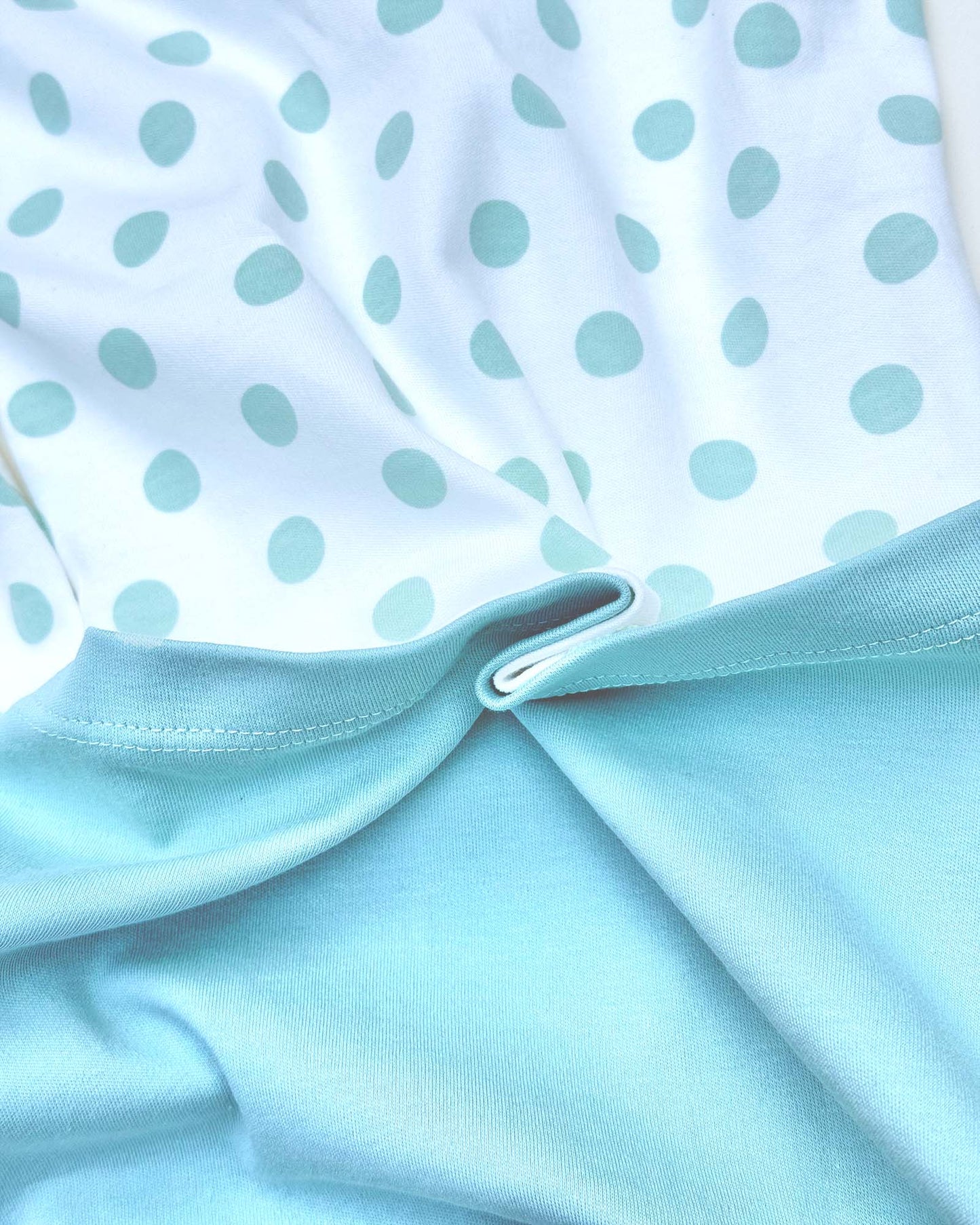 Knitted Frock with Applique Embroidery & Polka Dot Print