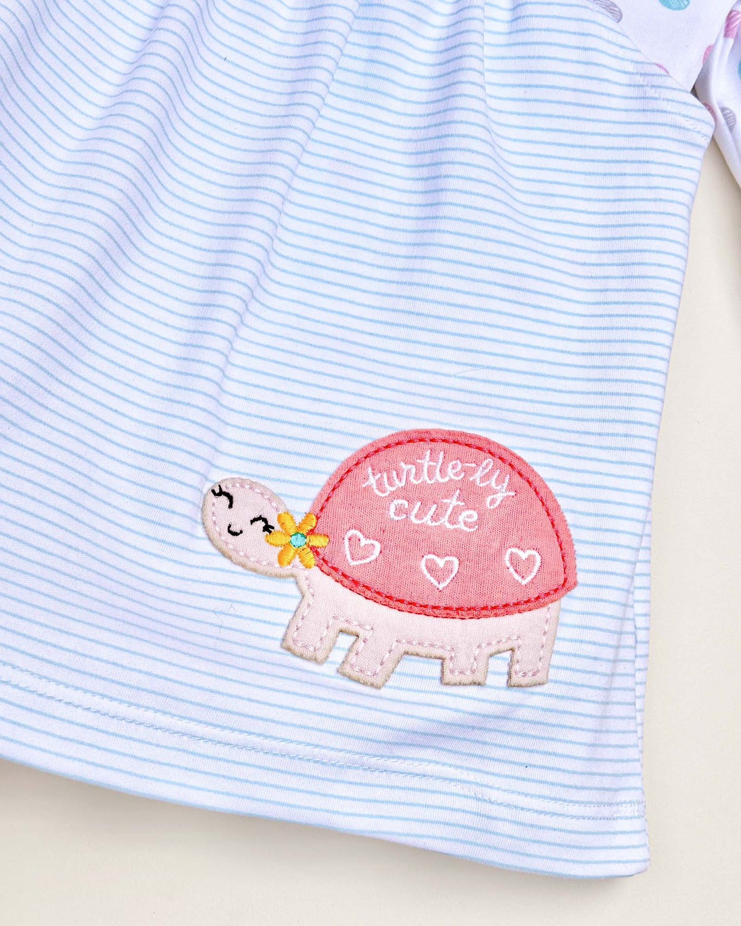 Knitted Frock with Applique Embroidery & Small Polka Dot Print