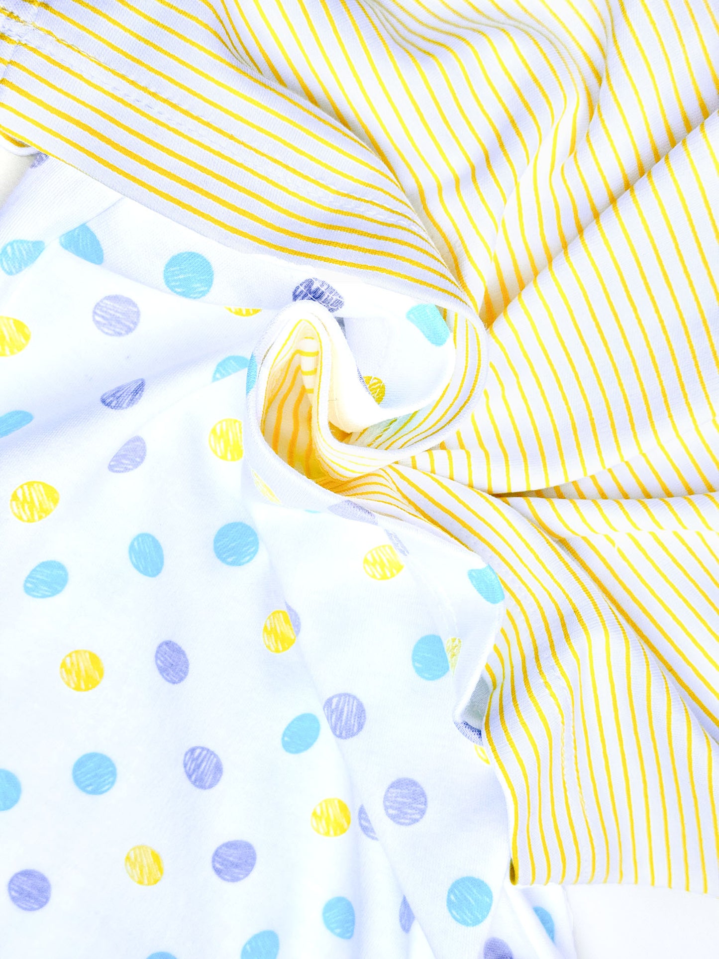 Knitted Frock with Applique Embroidery & Small Polka Dot Print