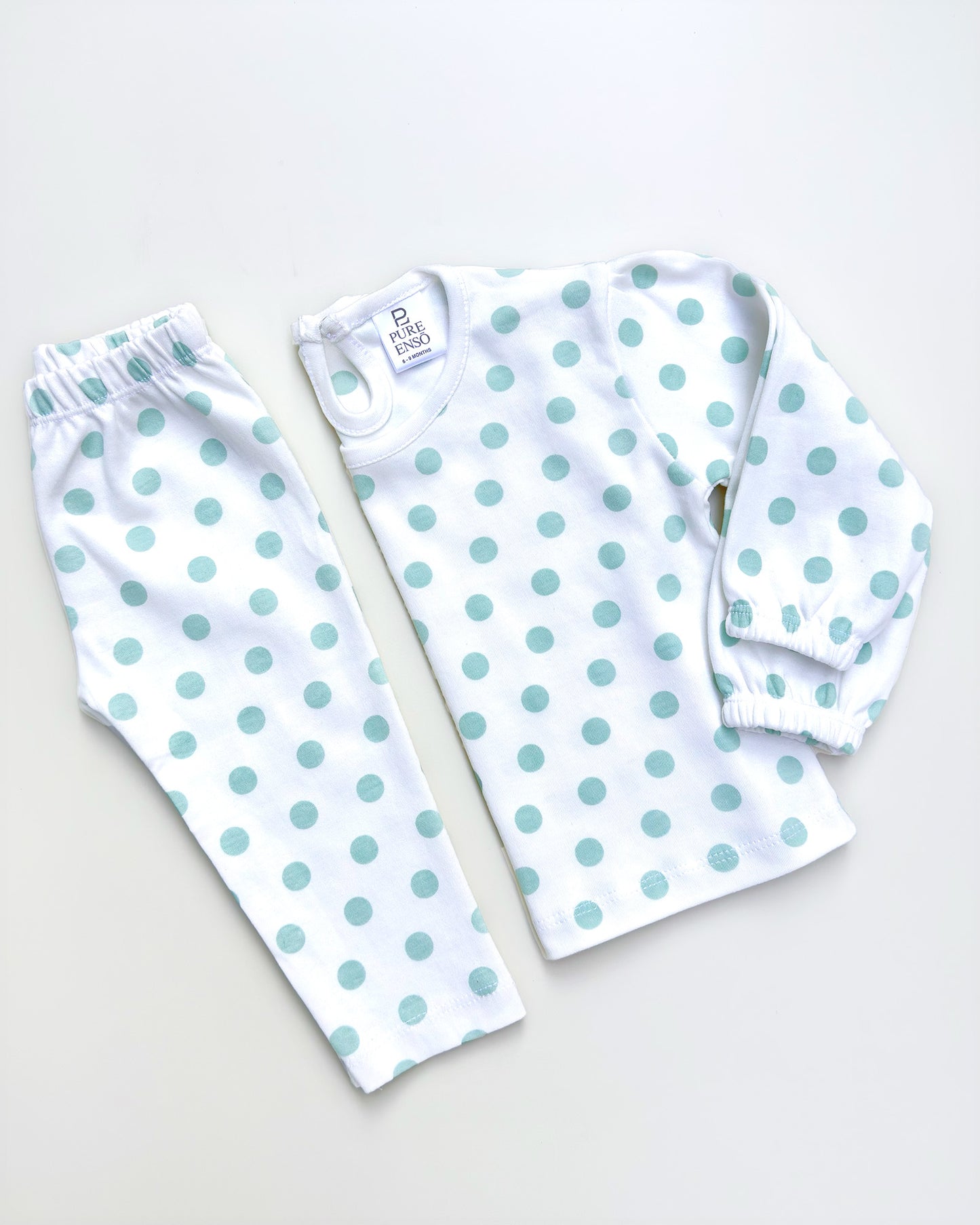 Knitted Frock with Applique Embroidery & Polka Dot Print