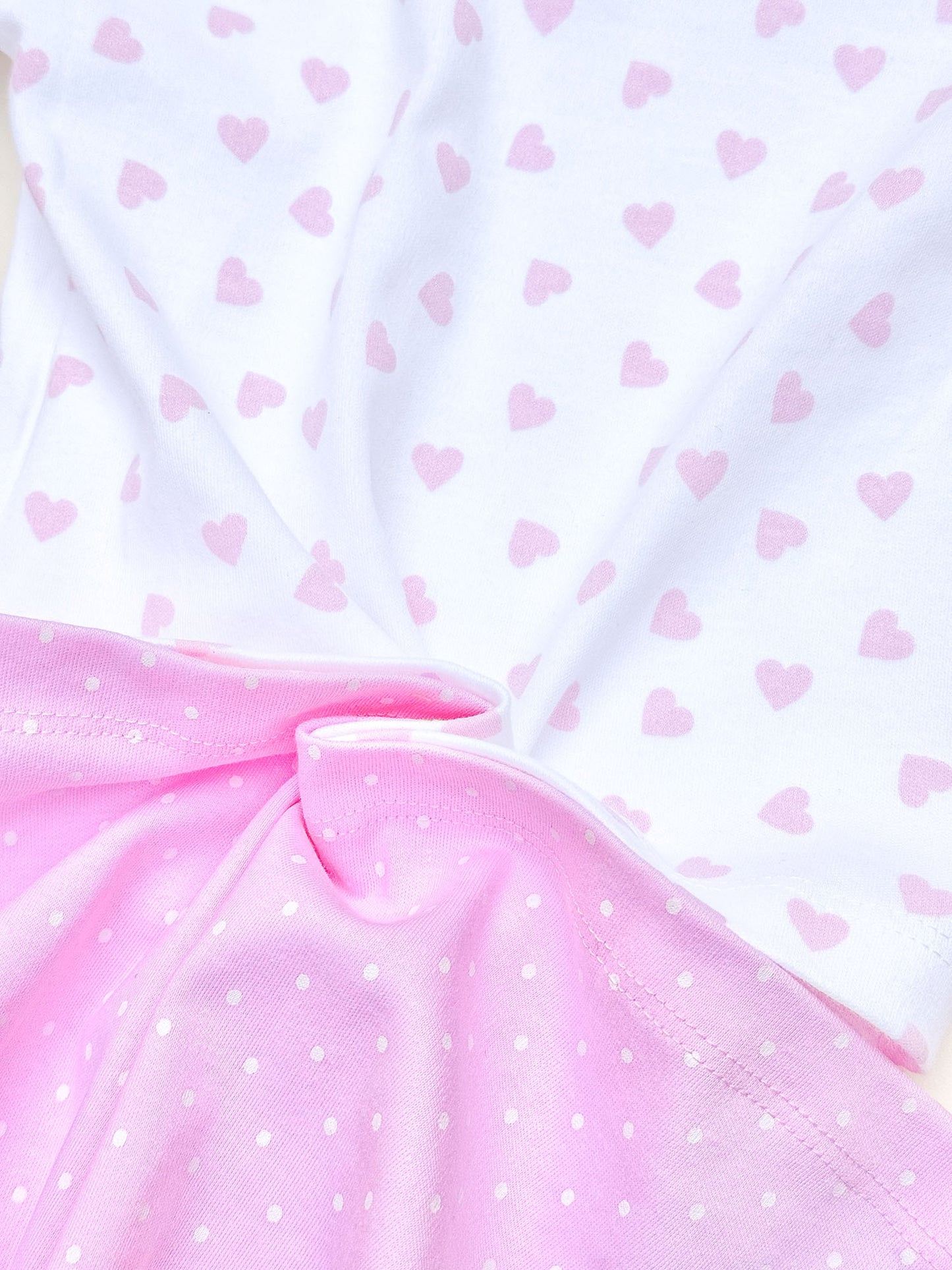 Knitted Frock with Appliqué Embroidery & Heart Print