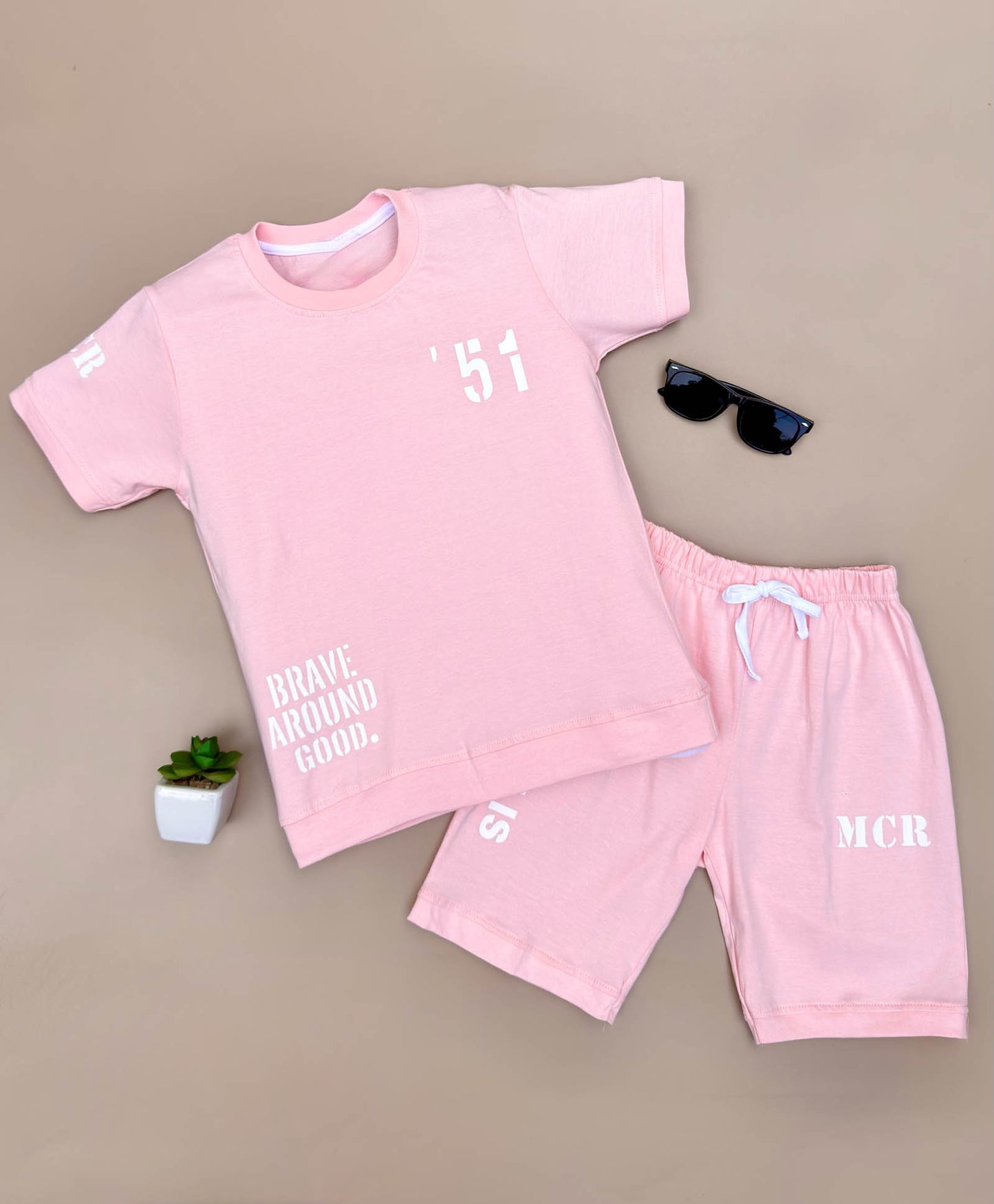 Brave See Good Printed T-Shirt & Shorts Co-Ord Set