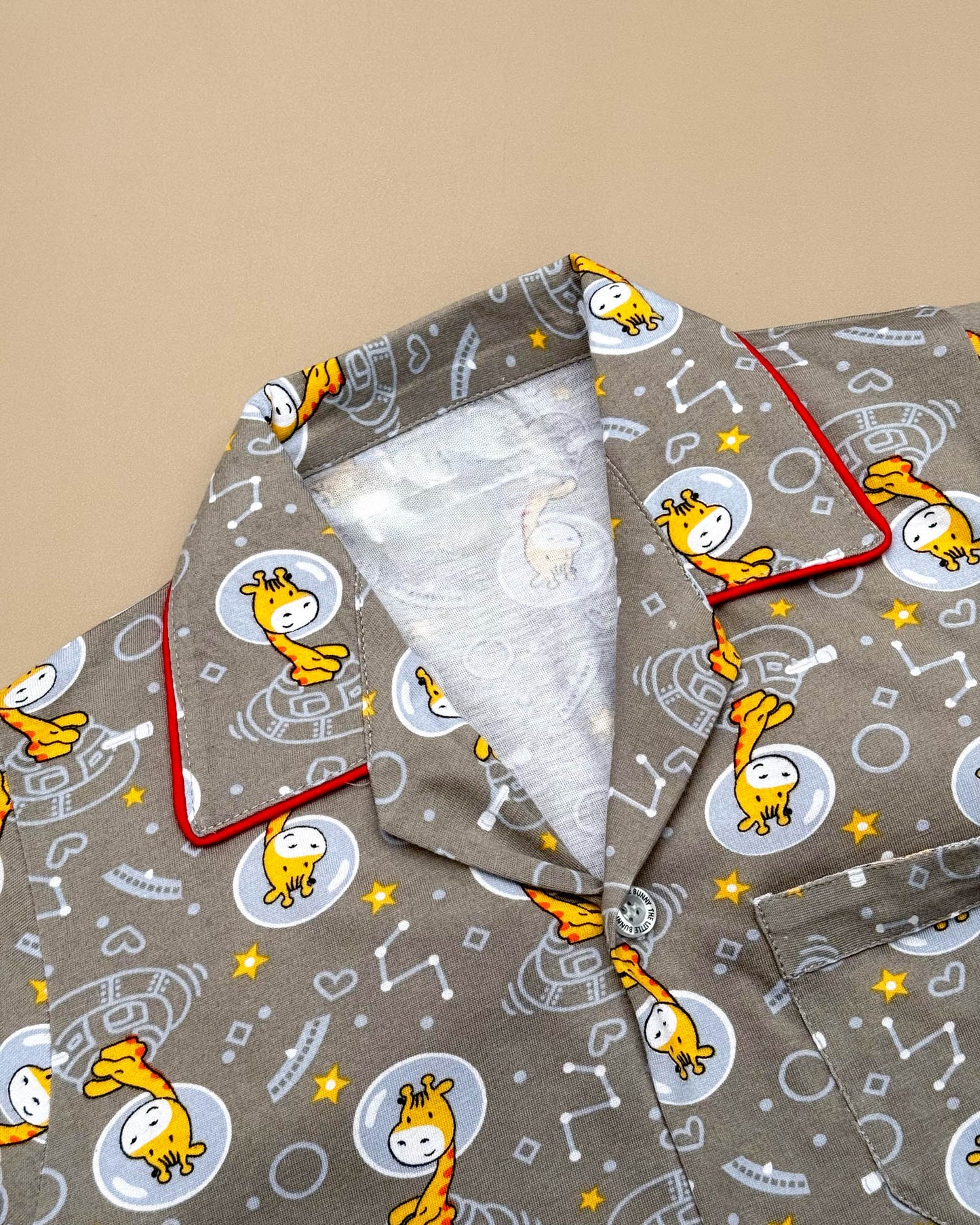 Baby Giraffe Full Sleeves Hosiery Printed Night Suit