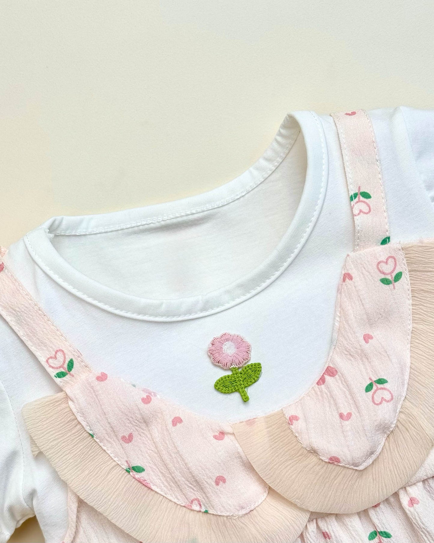 Floral Print Embroidered Casual Frock