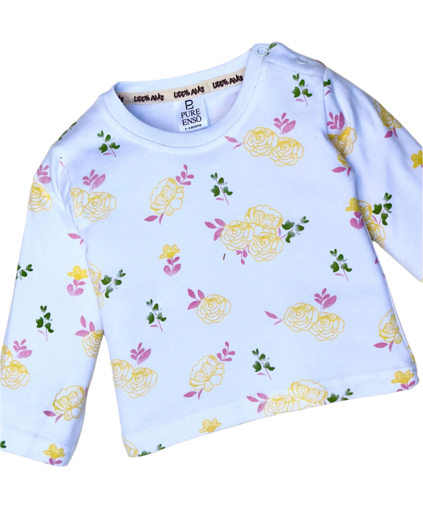 Knitted Printed T-Shirt With Dungaree Applique Embroidery