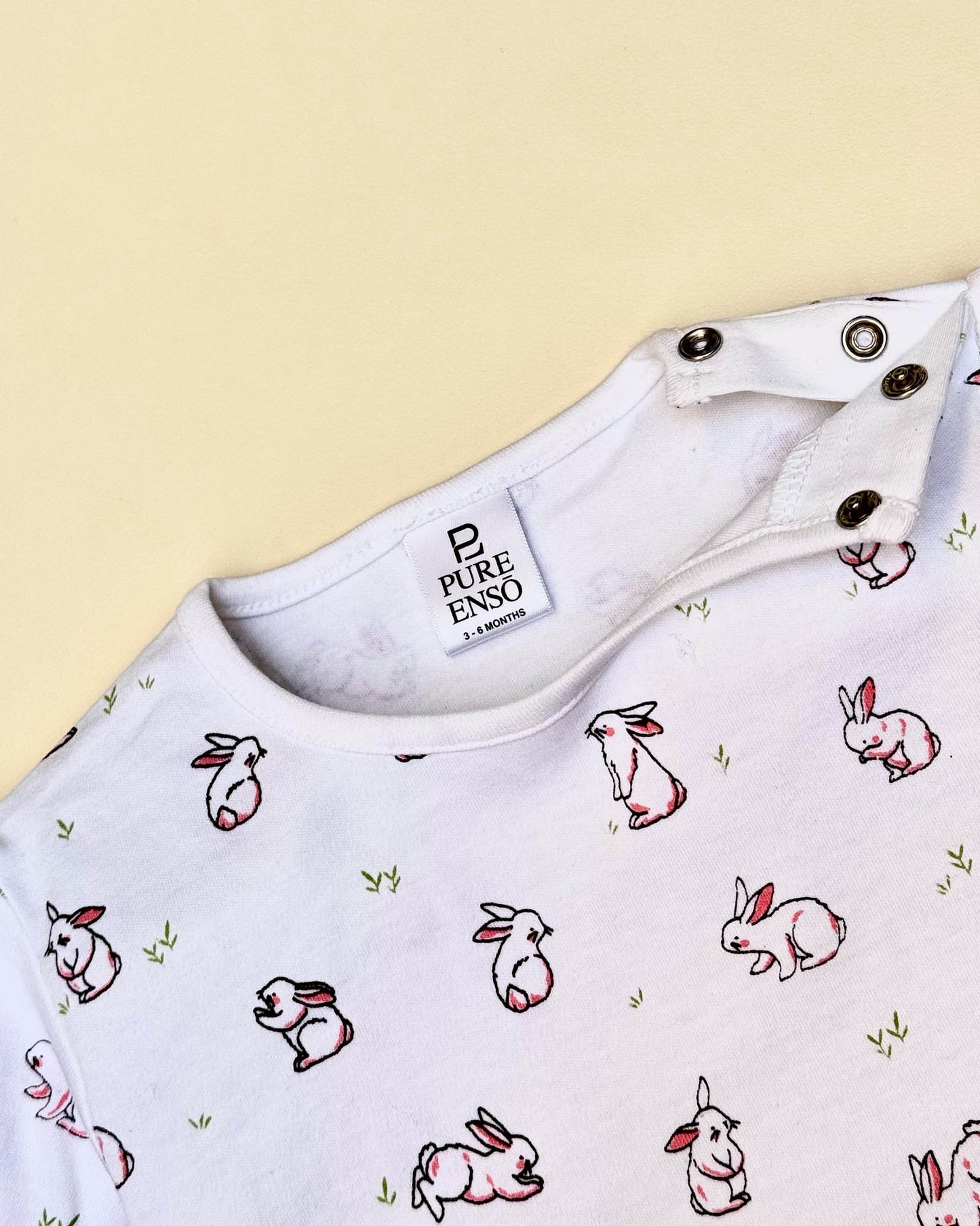 Knitted Printed T-Shirt With Bunny Applique Dungaree Embroidery
