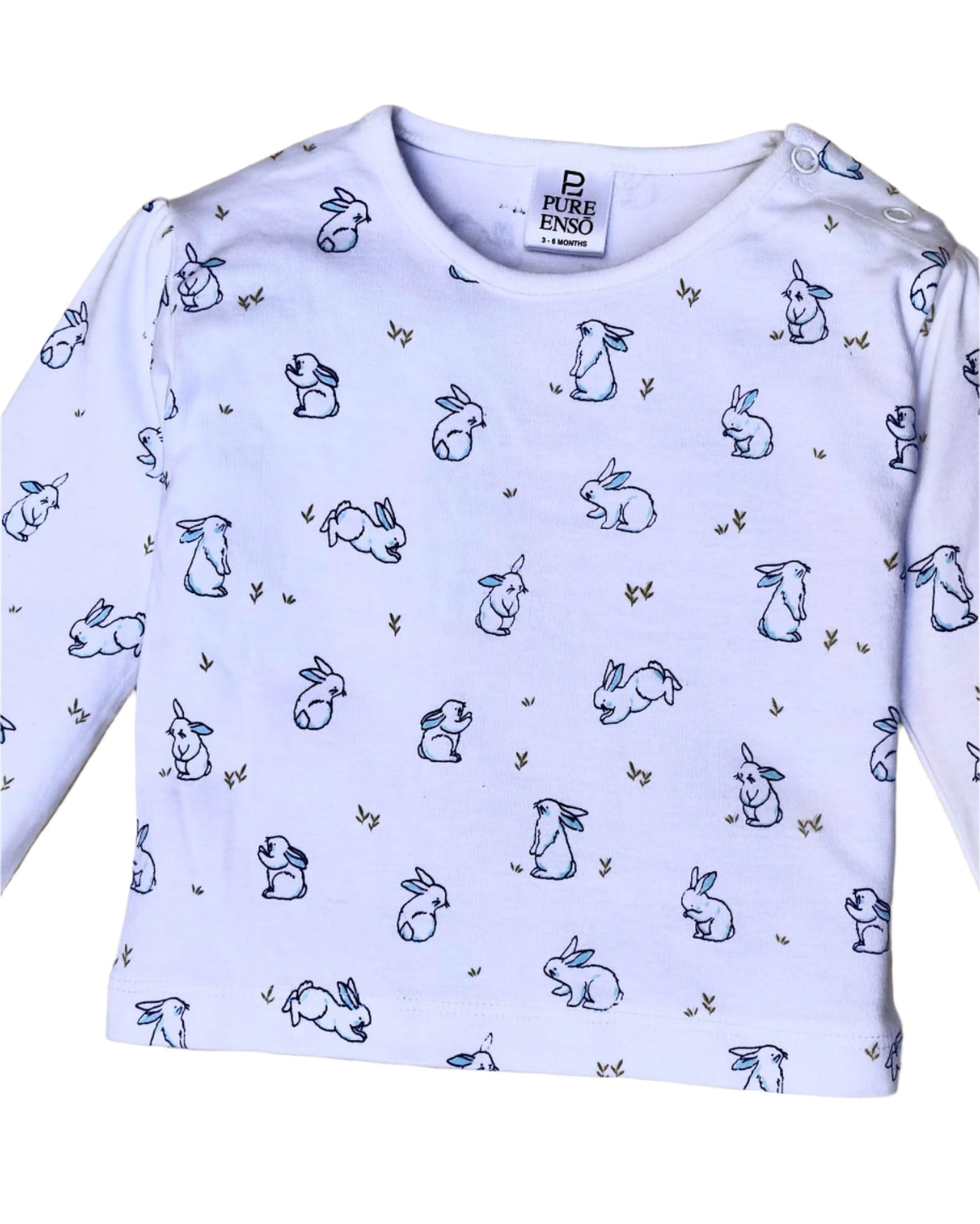 Knitted Printed T-Shirt With Bunny Applique Dungaree Embroidery