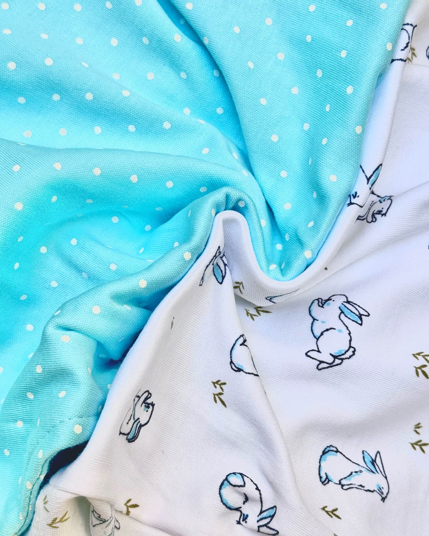 Knitted Printed T-Shirt With Bunny Applique Dungaree Embroidery