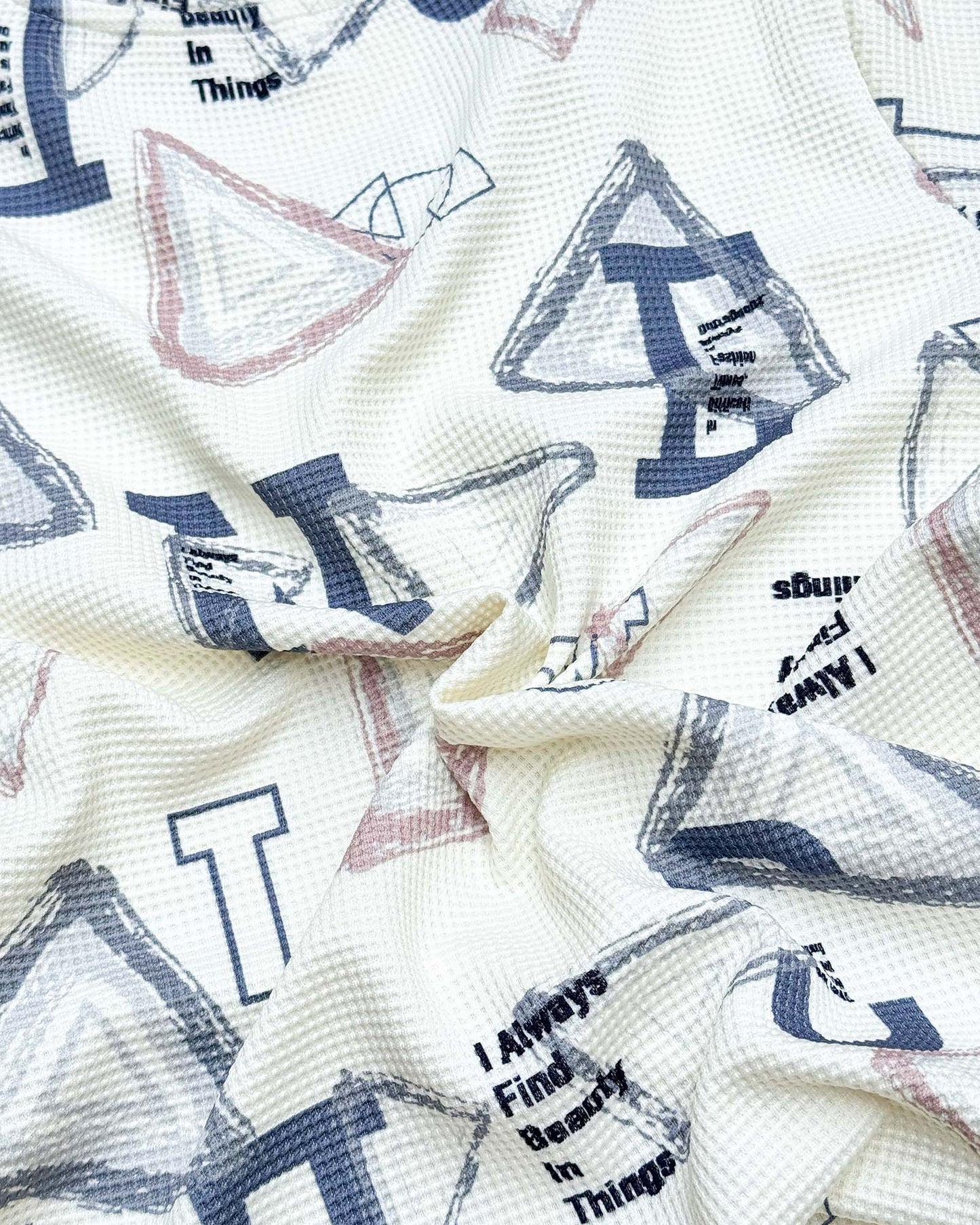 Letters Printed Check Textured T-Shirt & Shorts Co-ord Set