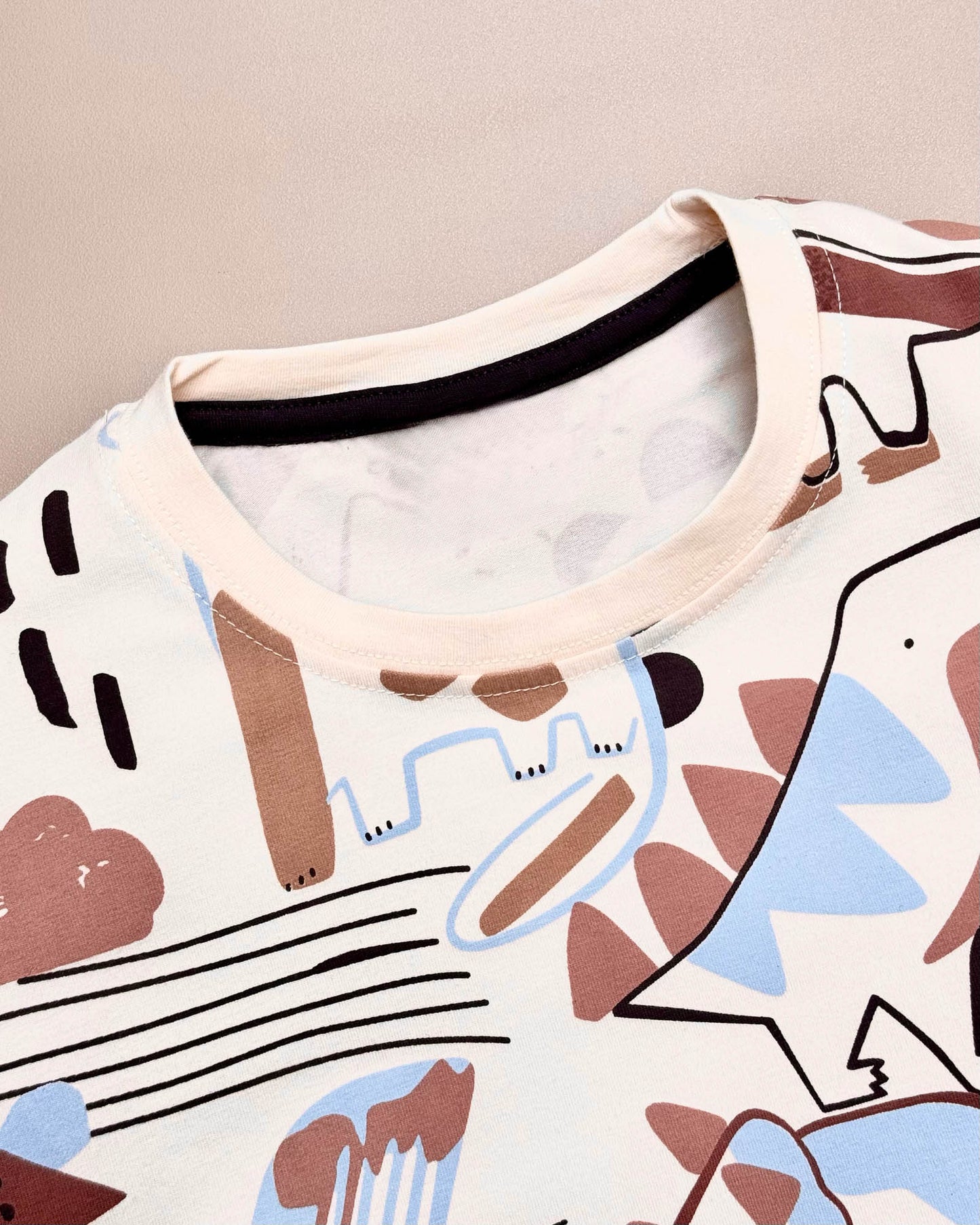 Dino Toon Print T-Shirt & Shorts Co-Ord Set