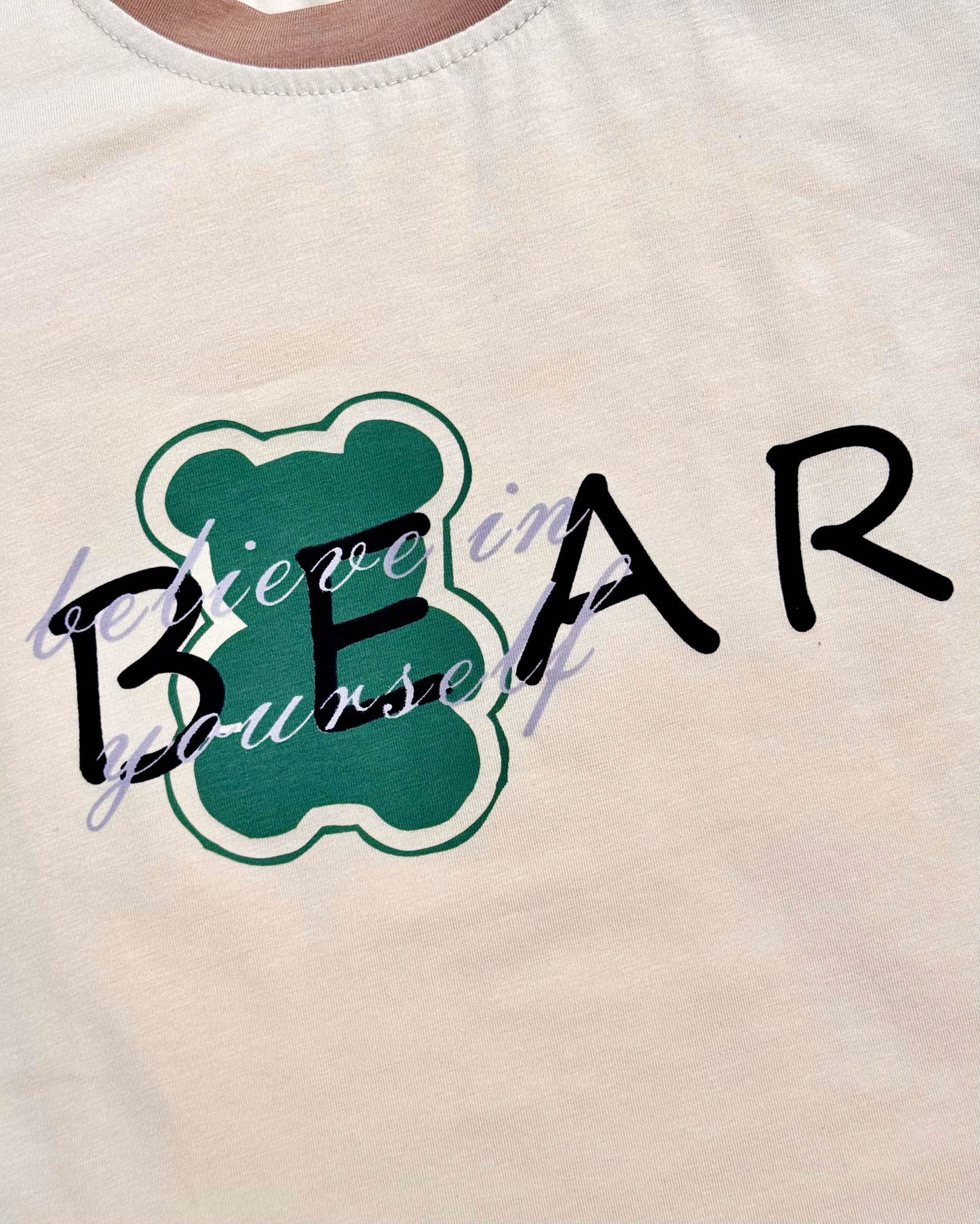 Bear Printed T-Shirt & Shorts Co-Ord Set