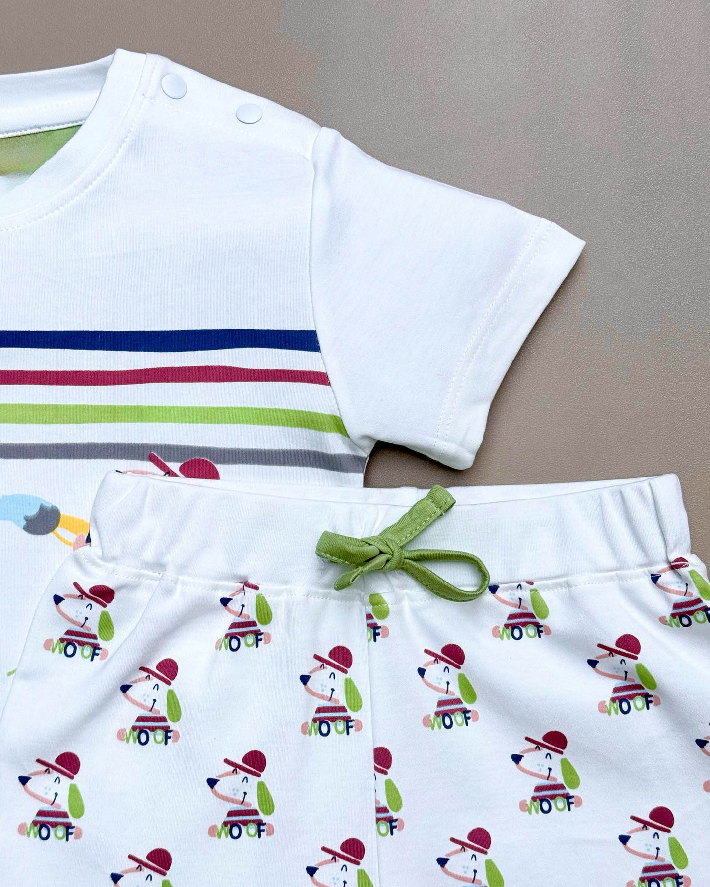 Woof Print T-Shirt & Shorts Co-Ord Set