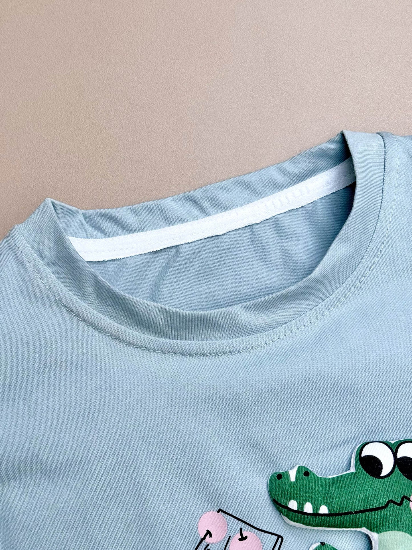 Croco Applique T-Shirt & Shorts Co-Ord Set