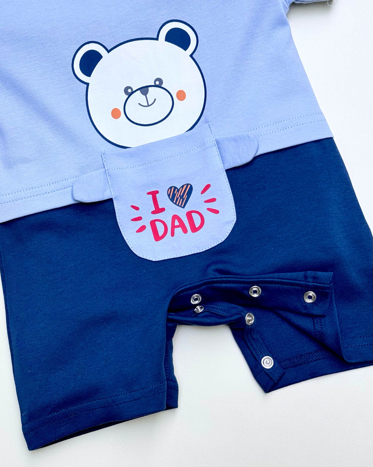 Half Sleeves Teddy Face Printed Romper