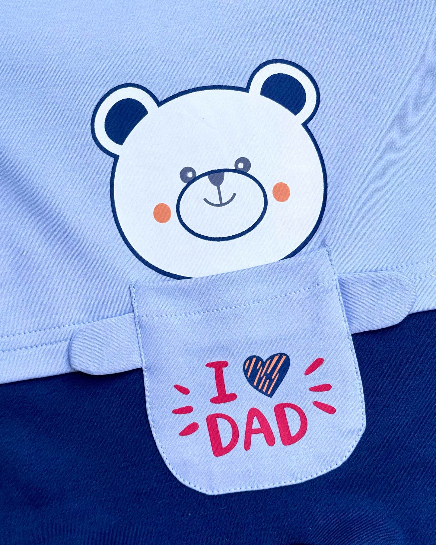 Half Sleeves Teddy Face Printed Romper