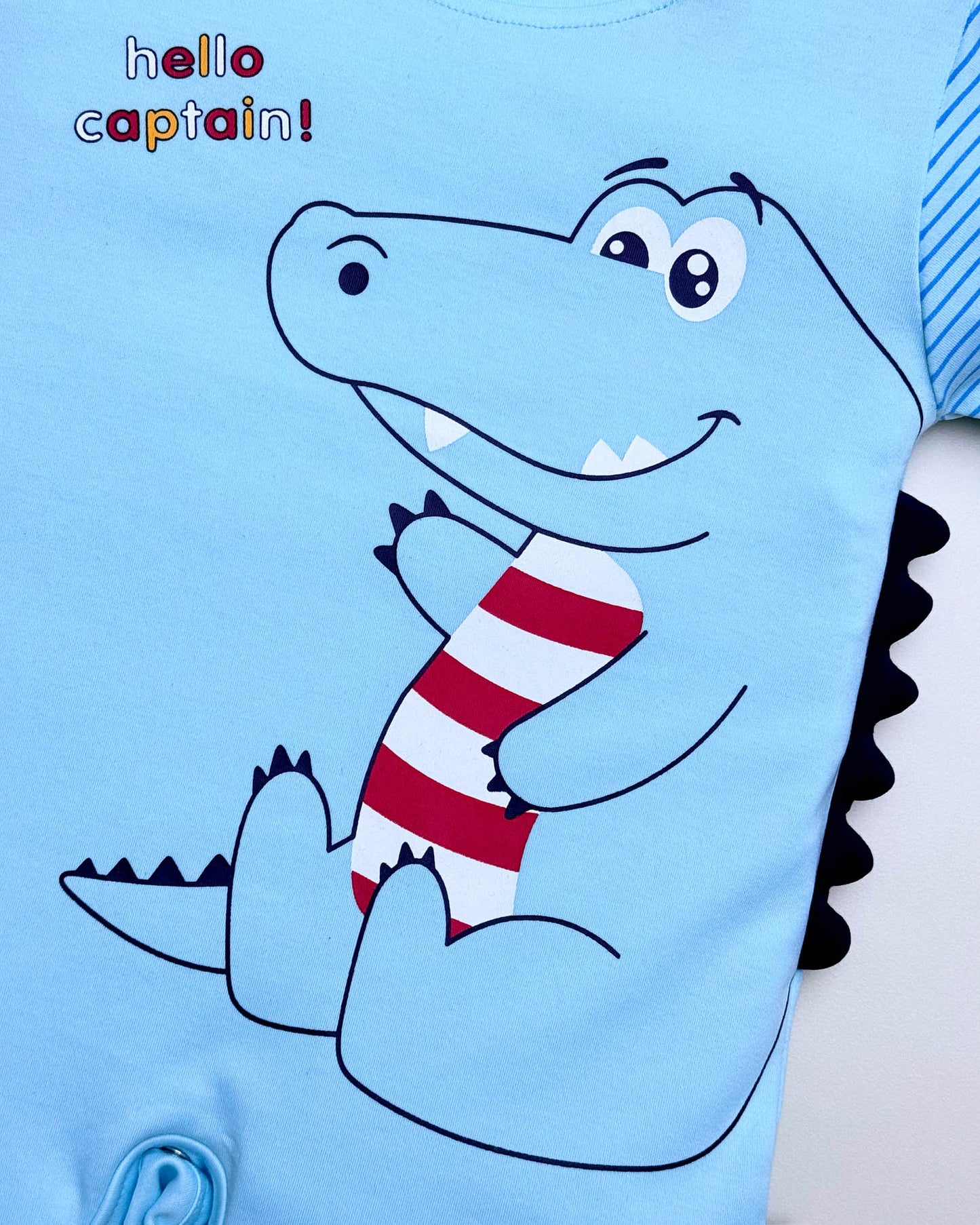 Half Sleeves Baby Croco Printed Romper