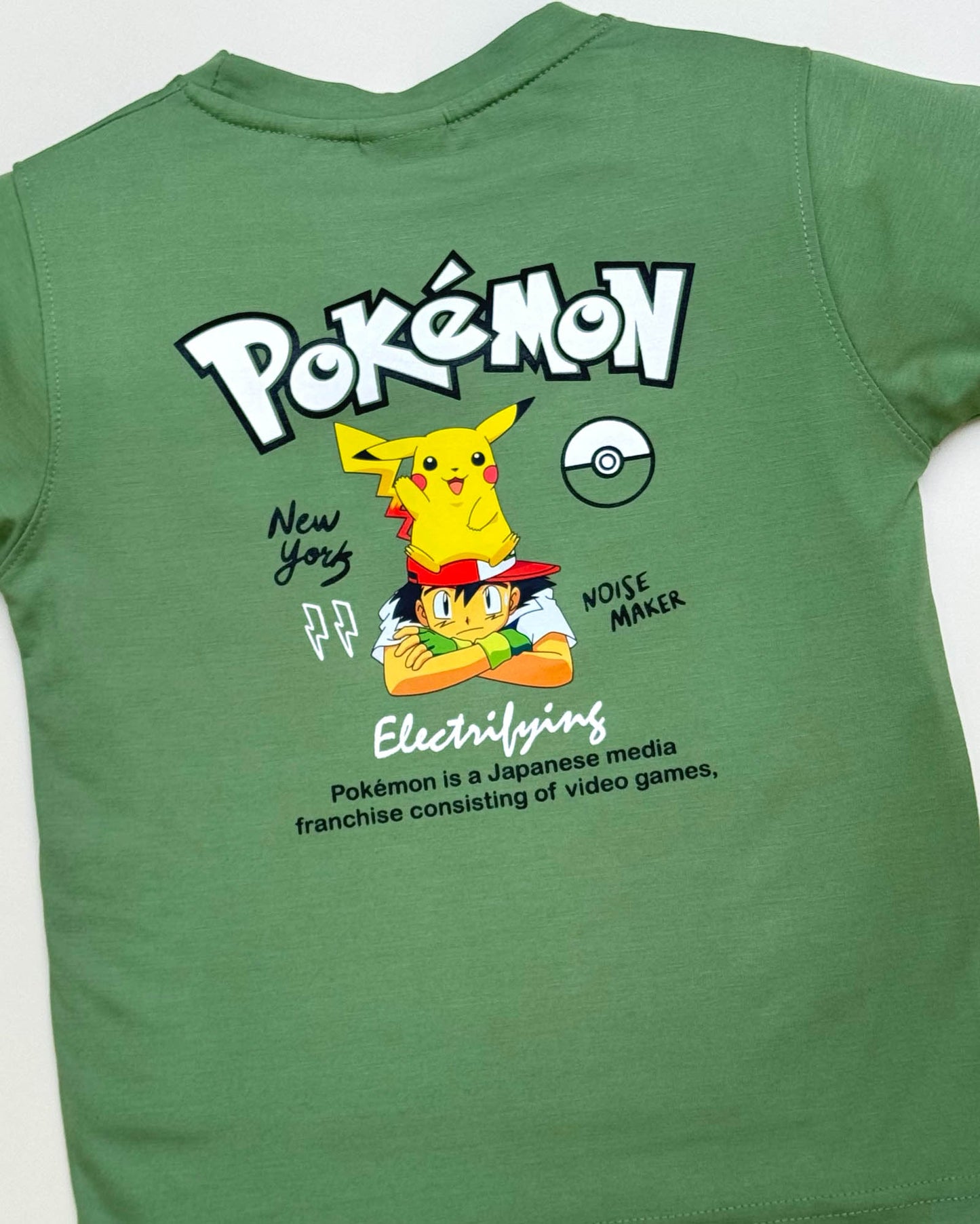 Pokemon Printed Shorts T-Shirt Co-Ord Set