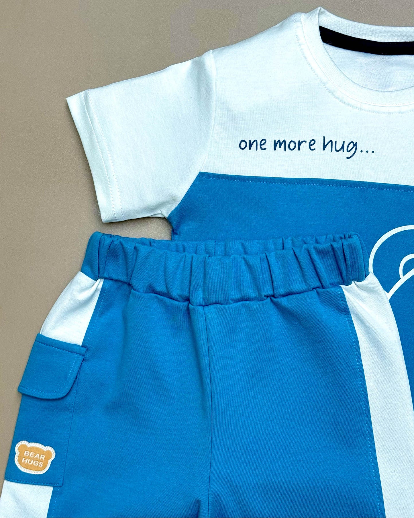 One More Hug Print T-Shirt & Shorts Co-Ord Set