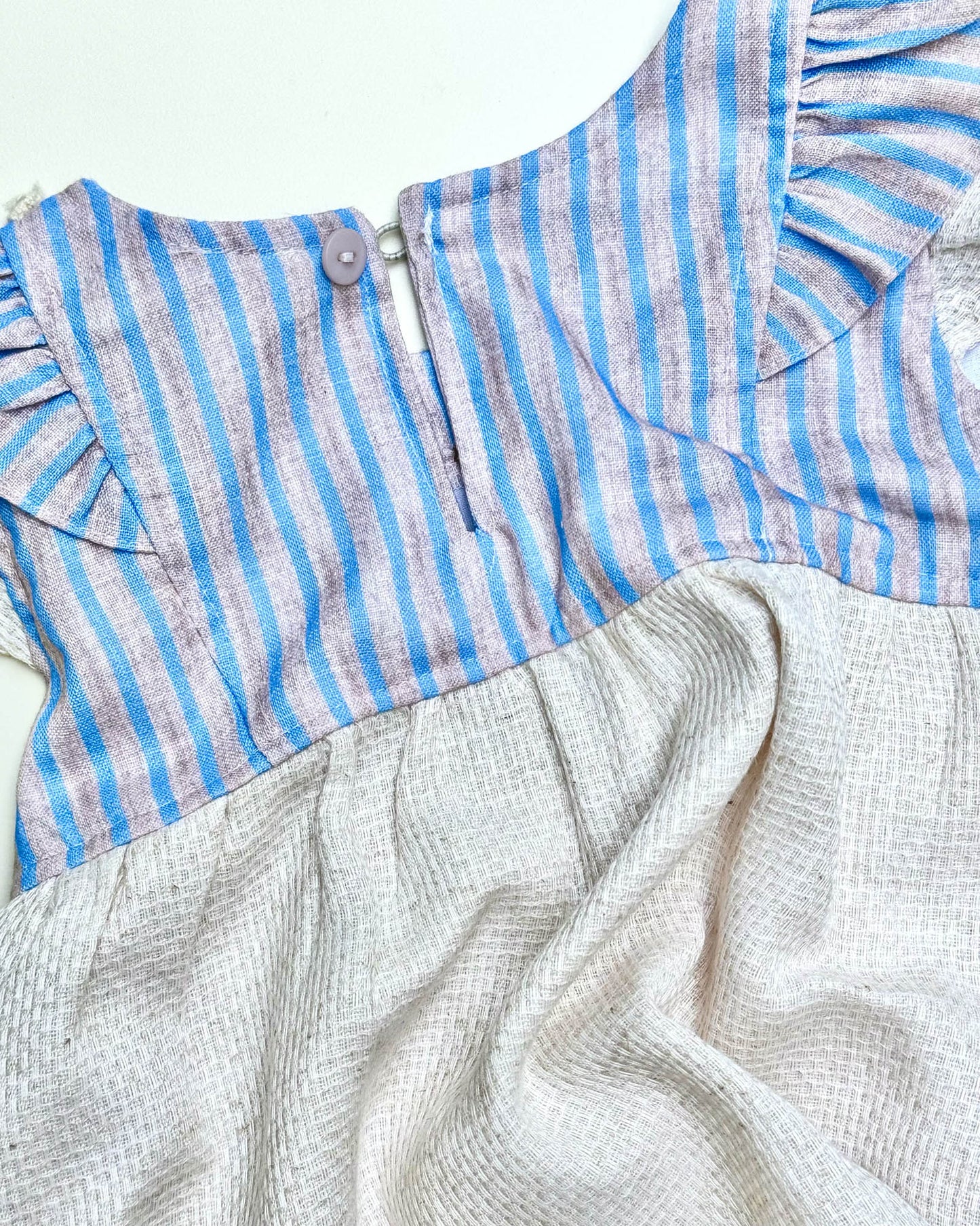 Stripe Cotton Casual Dress With Bloomer