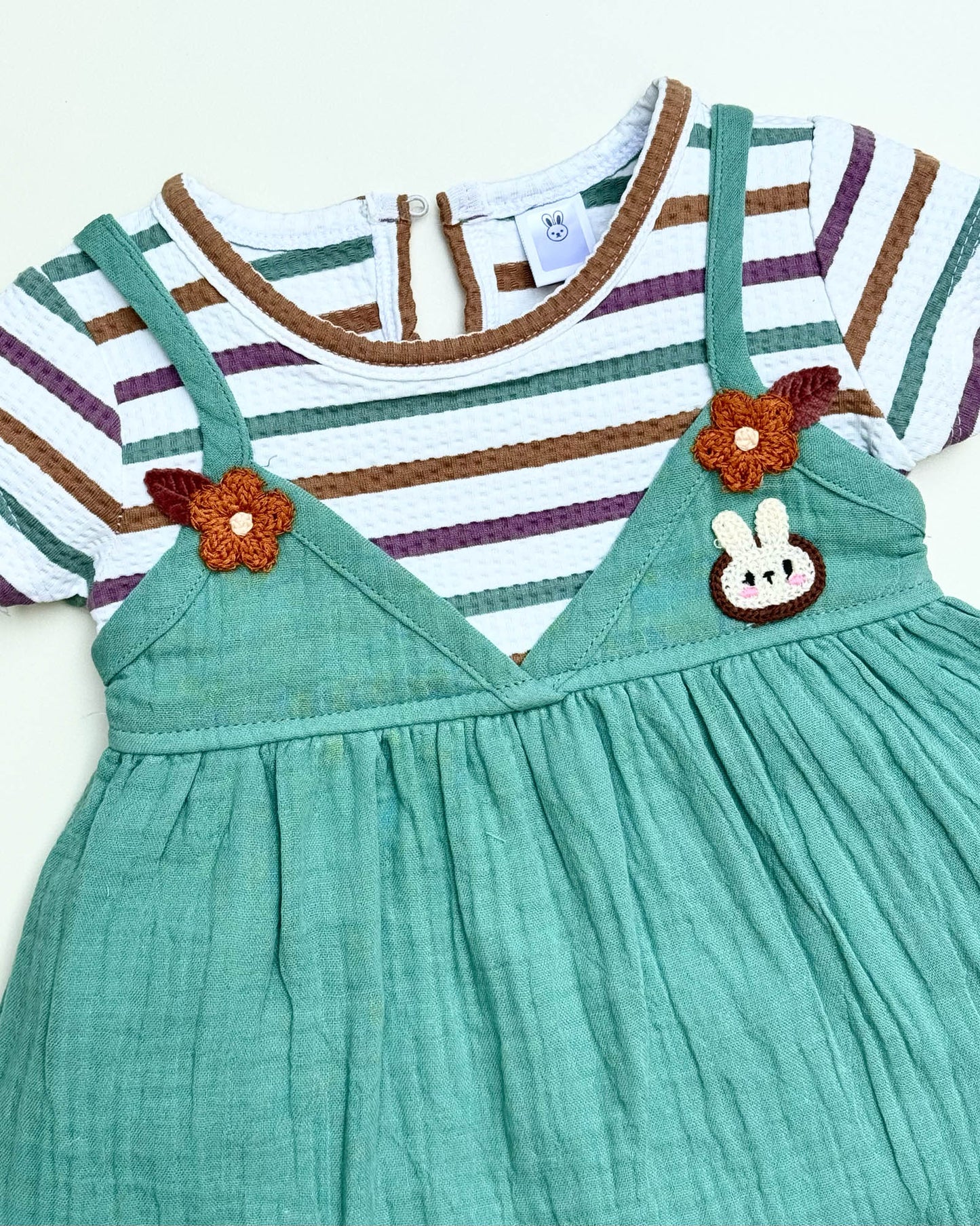 Crinkled Textured Cotton Casual Dress With Bloomer