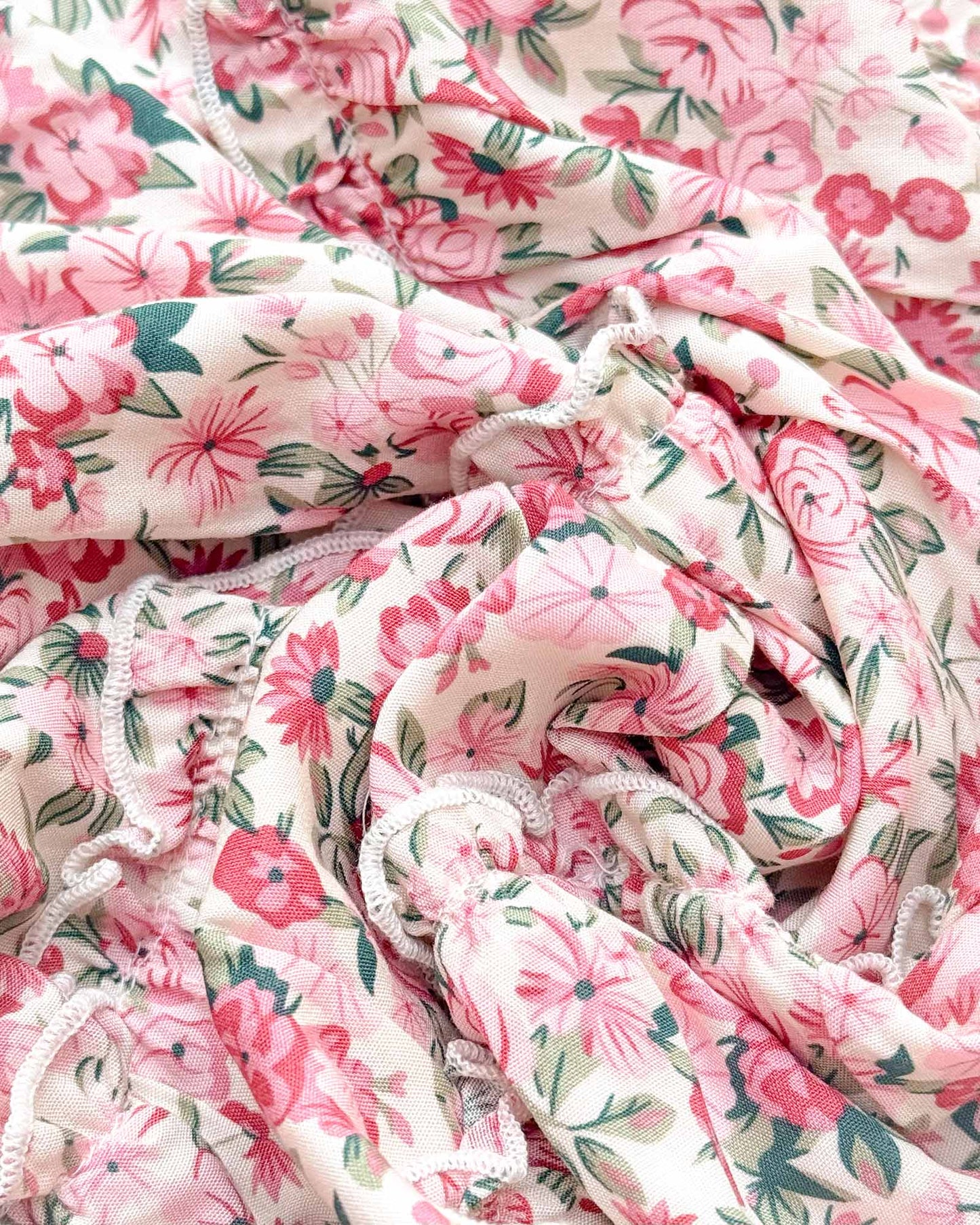 Floral Print Smocked Bodice Midi Dress