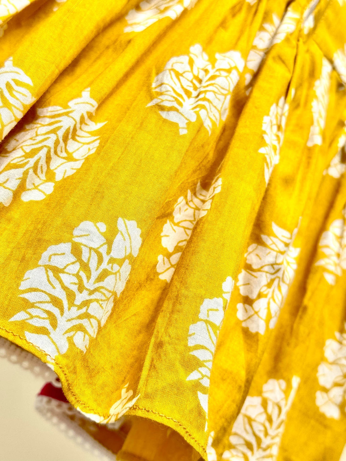 Traditional Printed Dhoti Salwae 2 Pec Set - Mustard