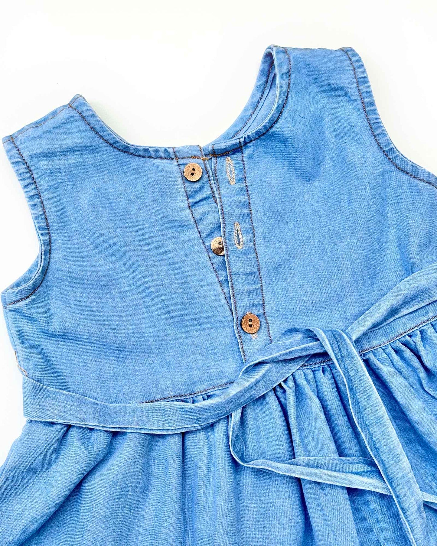 Flower Embroidered Denim Casual Dress
