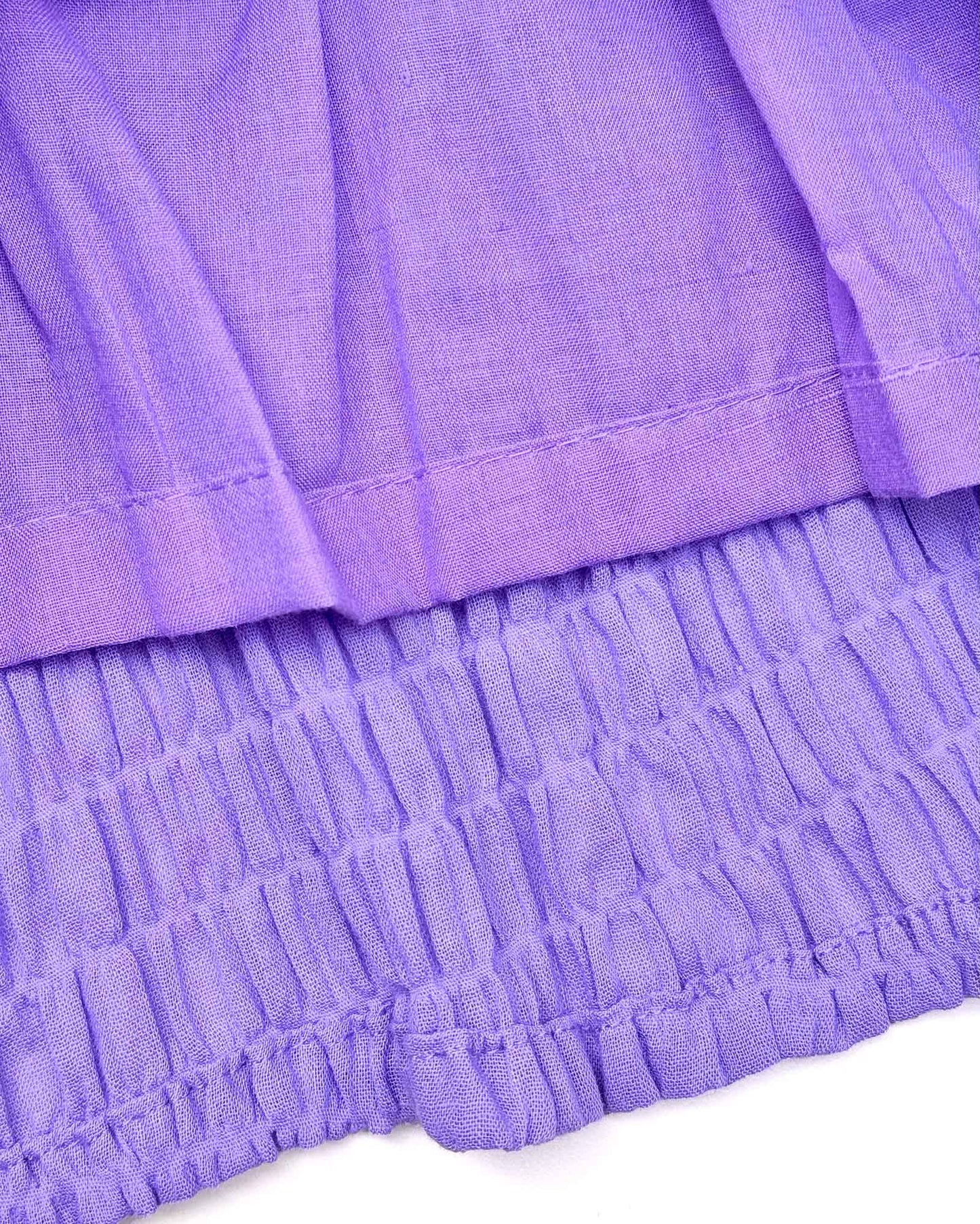 Crinkled Frock with Butterfly Button & Belt Detail