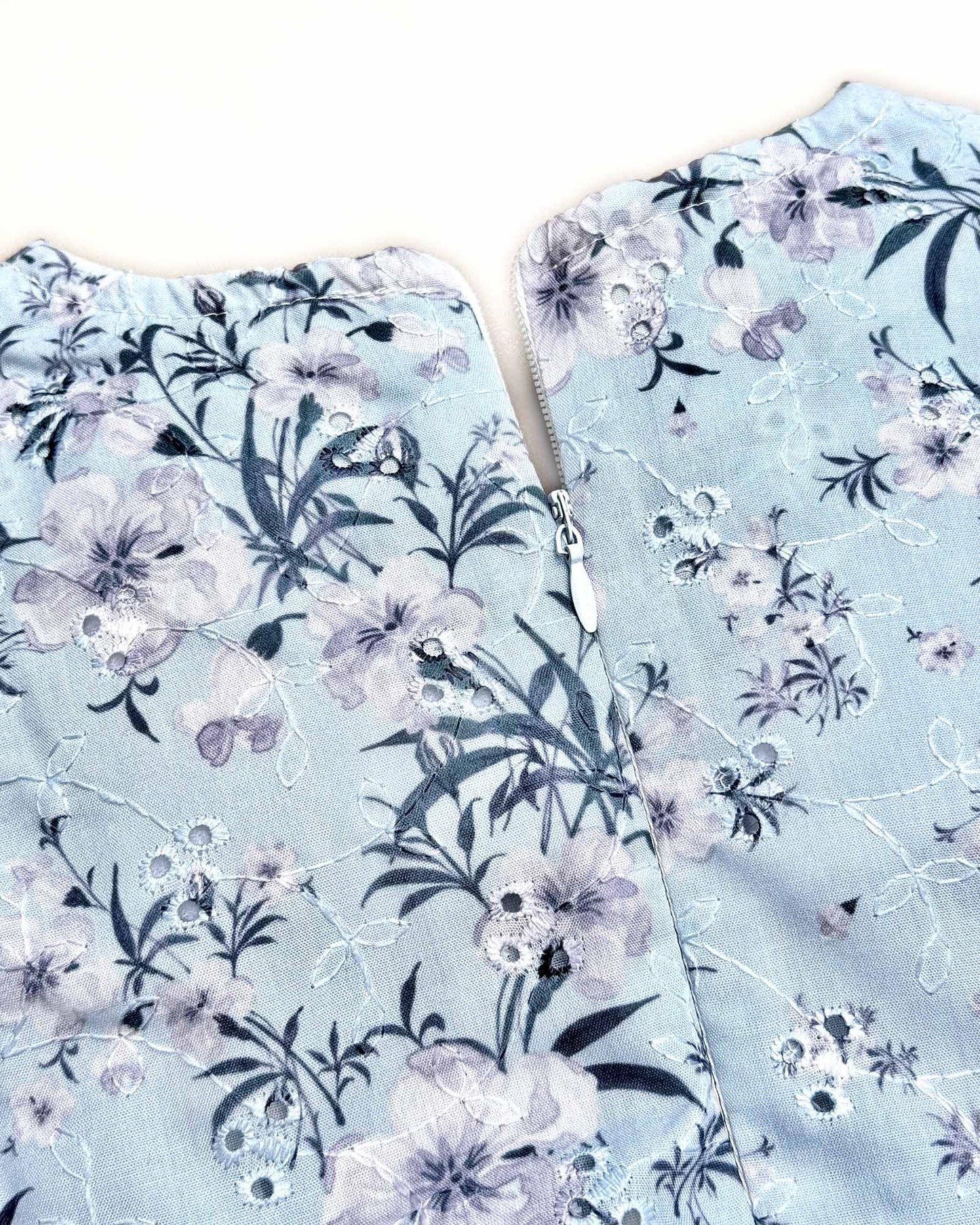 Girls Floral Print Chikankari Casual Dress