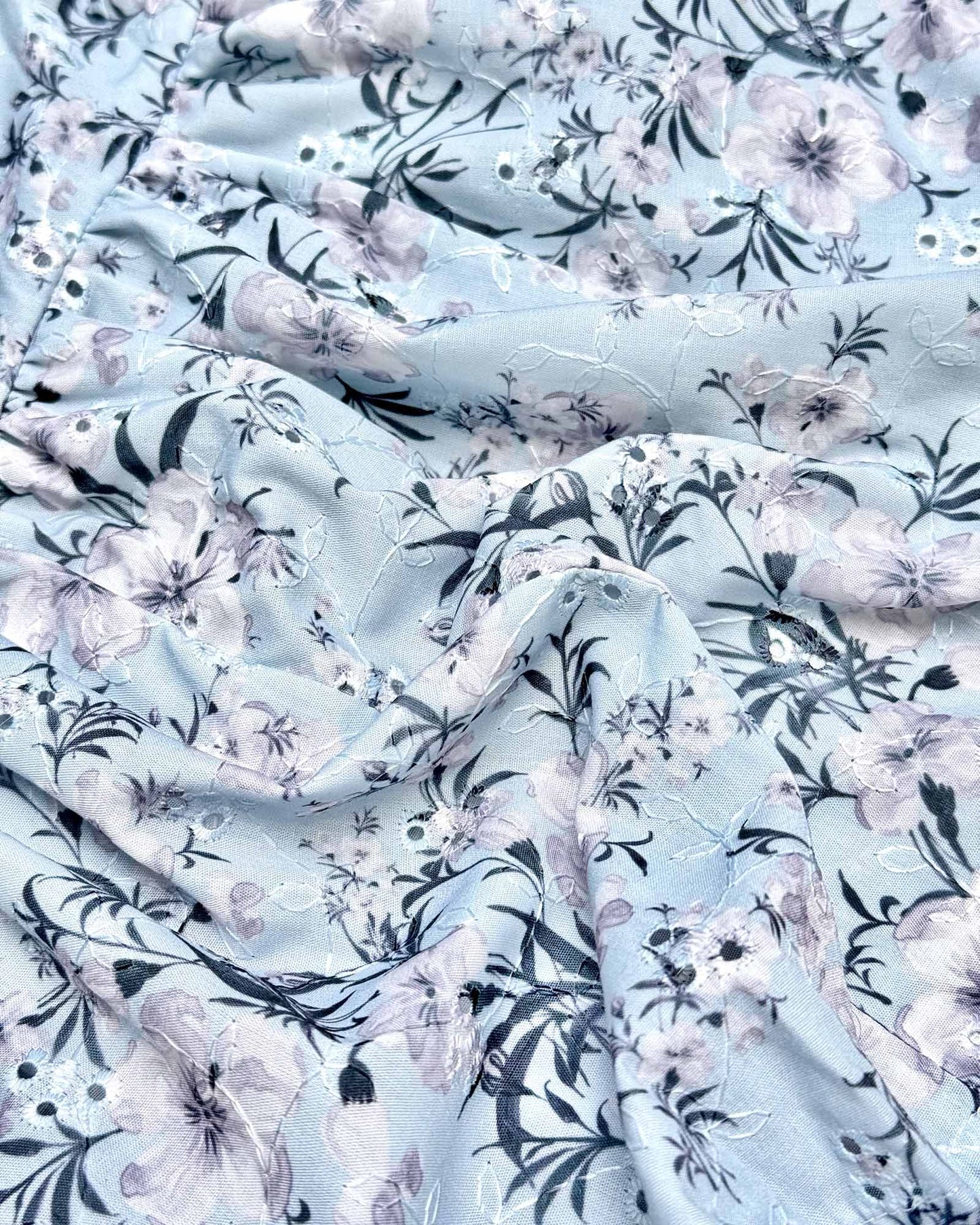 Girls Floral Print Chikankari Casual Dress