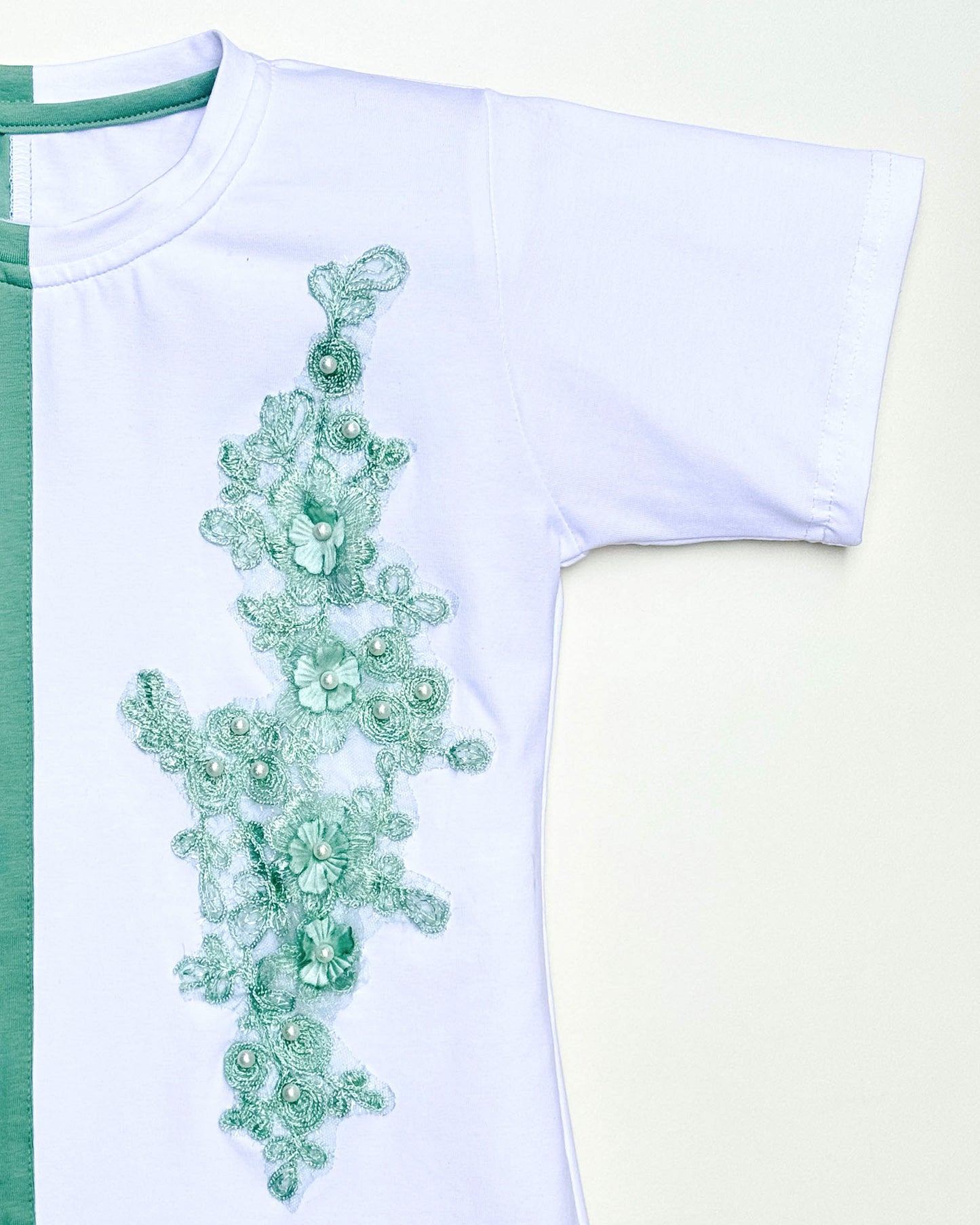 Dual Colour Appliqué Embroidered Co-ord Set