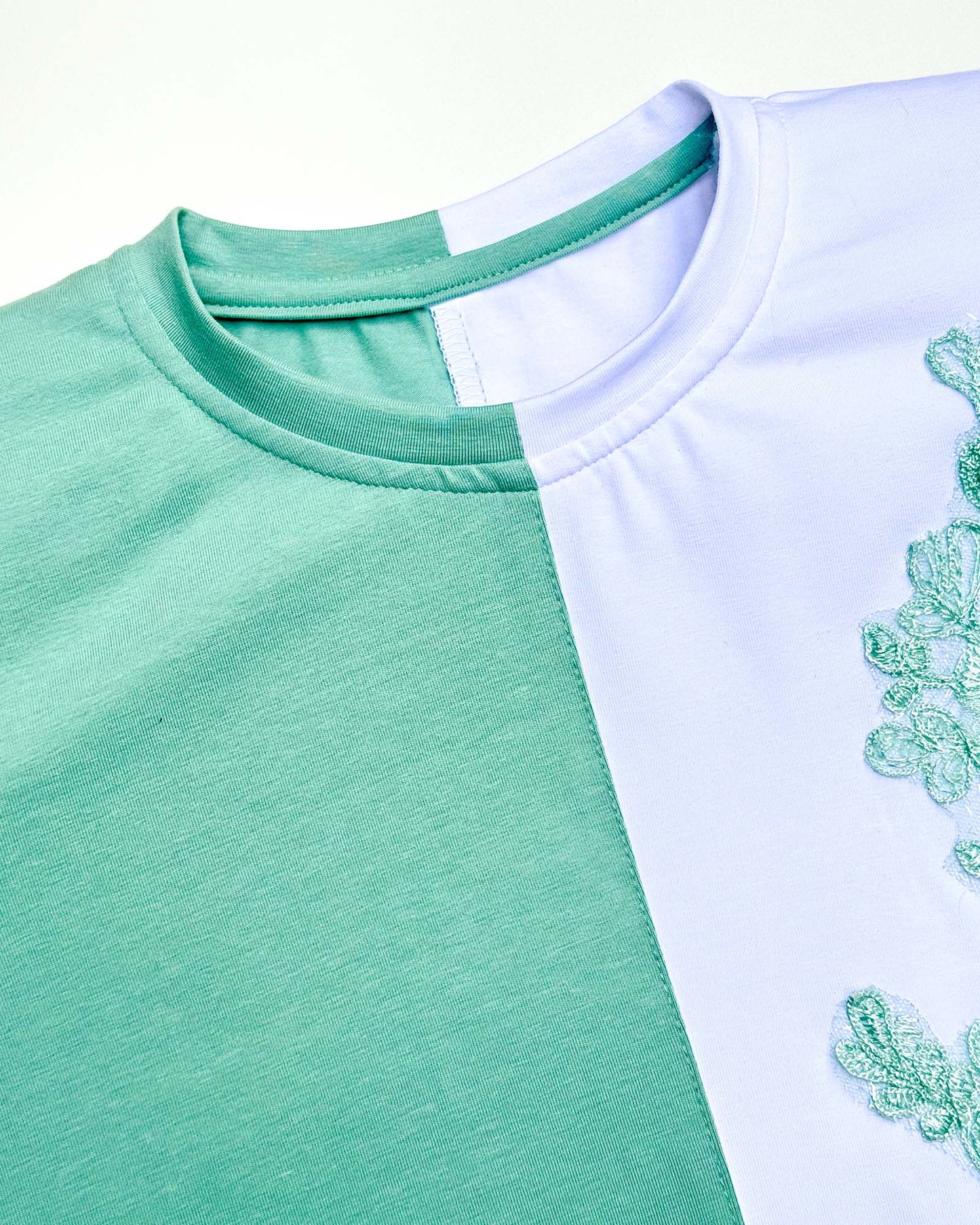 Dual Colour Appliqué Embroidered Co-ord Set