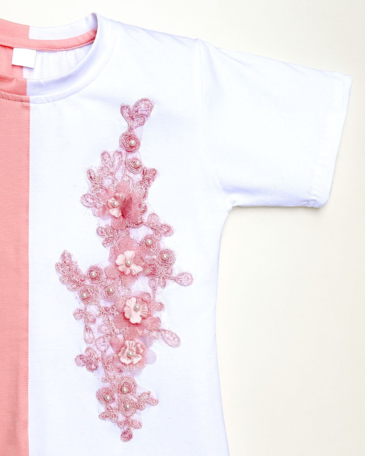 Dual Colour Appliqué Embroidered Co-ord Set