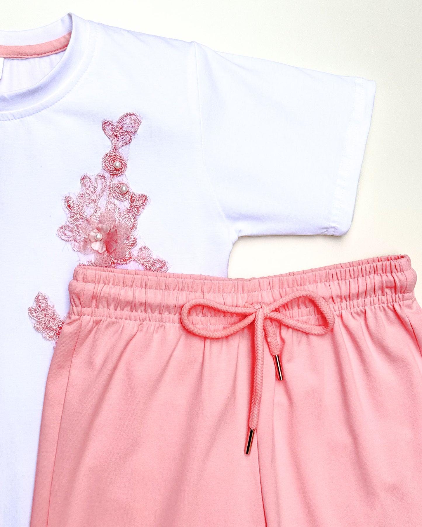 Dual Colour Appliqué Embroidered Co-ord Set