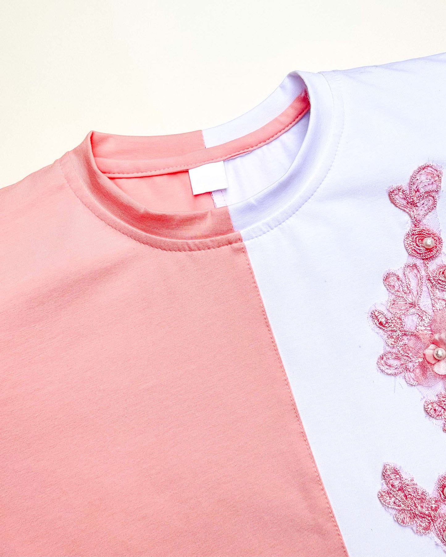 Dual Colour Appliqué Embroidered Co-ord Set