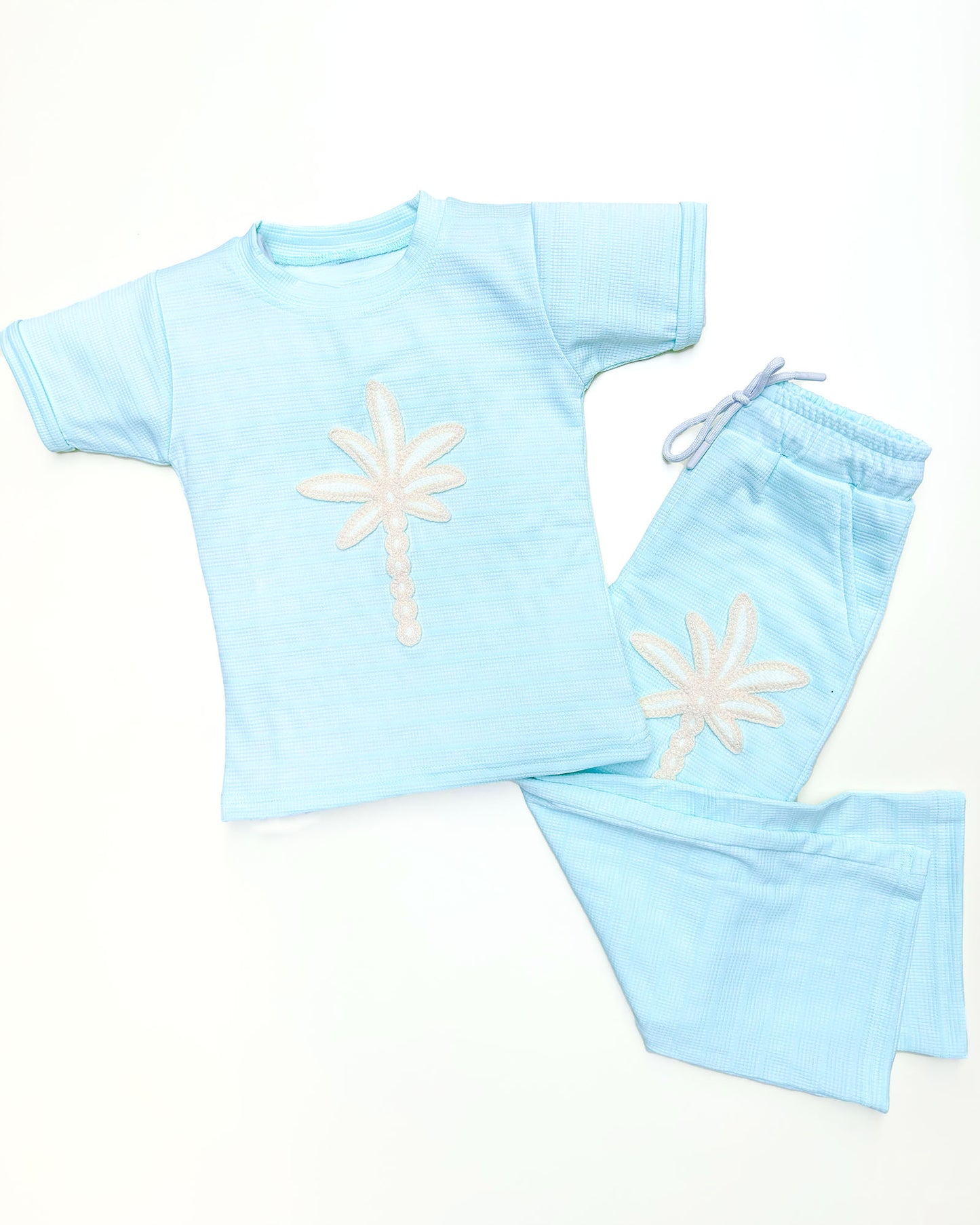 Coconut Tree Appliquéd Textured Co-ord Set