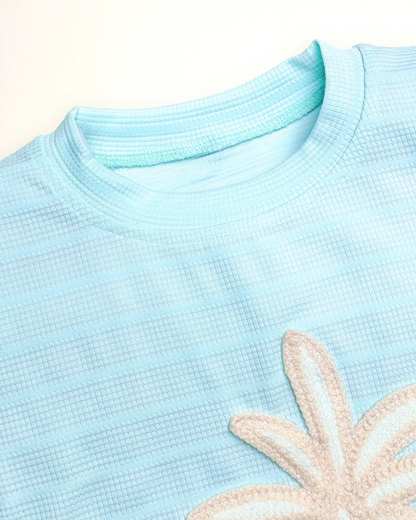 Coconut Tree Appliquéd Textured Co-ord Set
