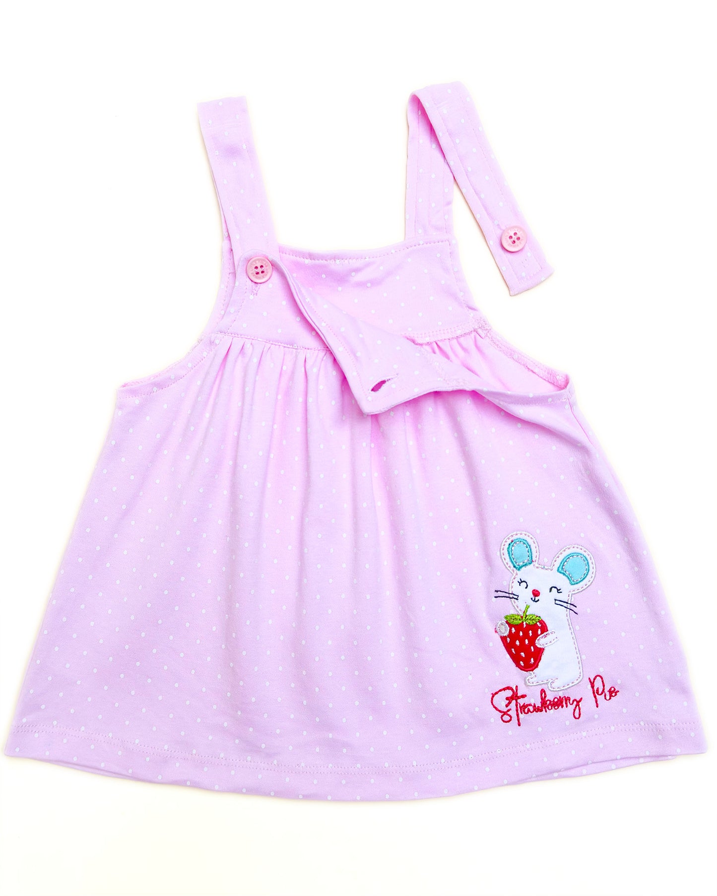 Knitted Frock with Appliqué Embroidery & Heart Print