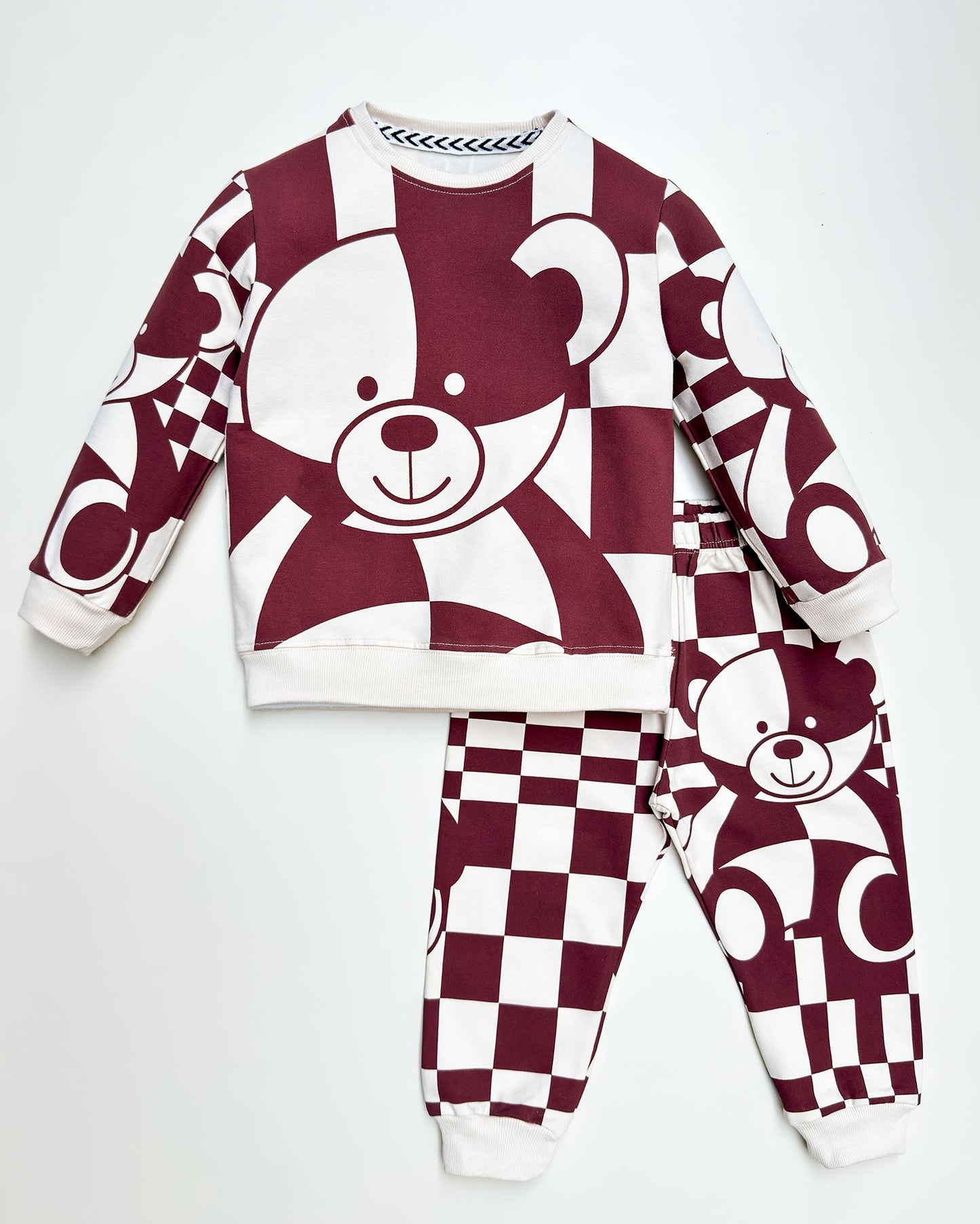 Bear Graffiti Printed Full Sleeve Co-ord Set