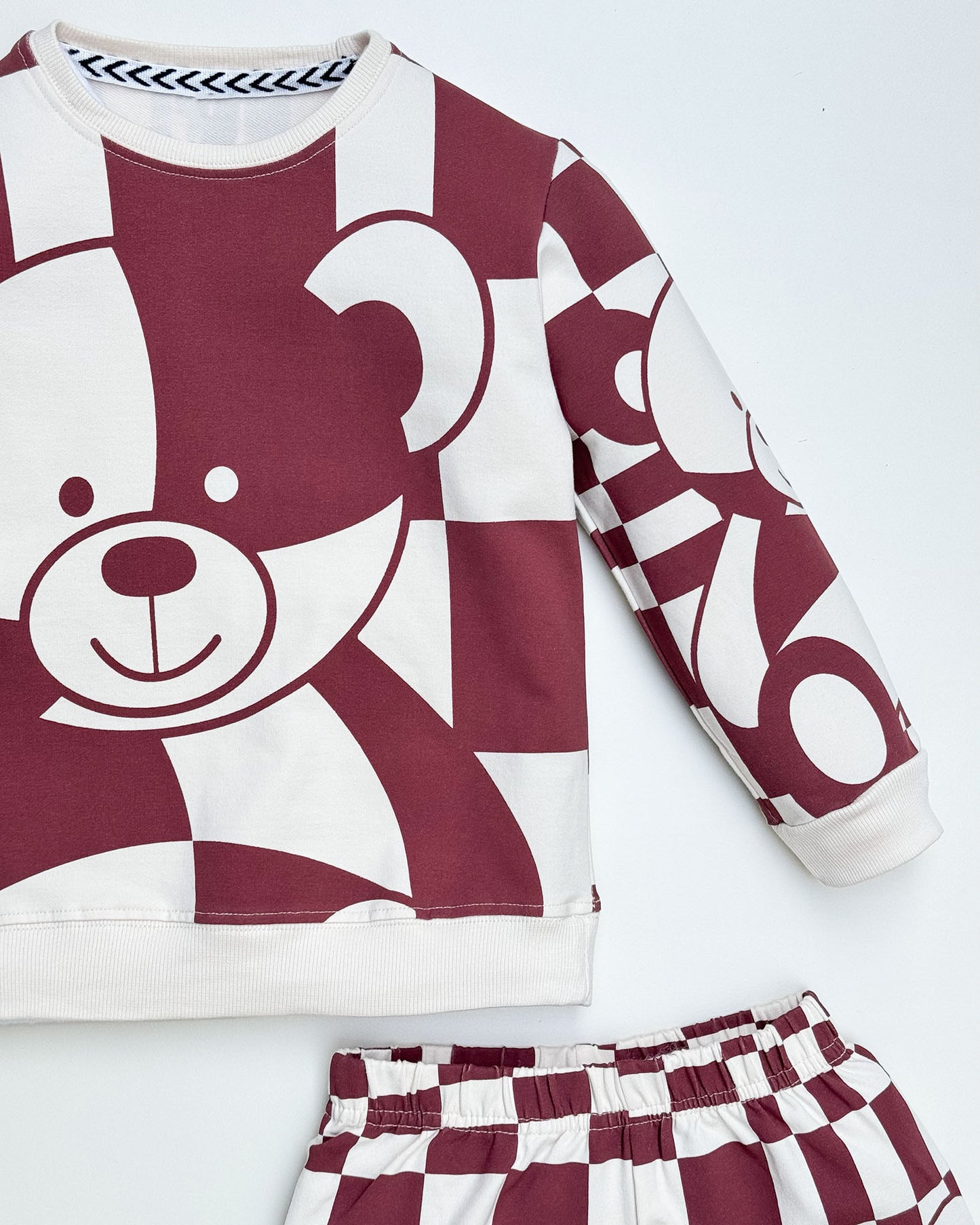 Bear Graffiti Printed Full Sleeve Co-ord Set