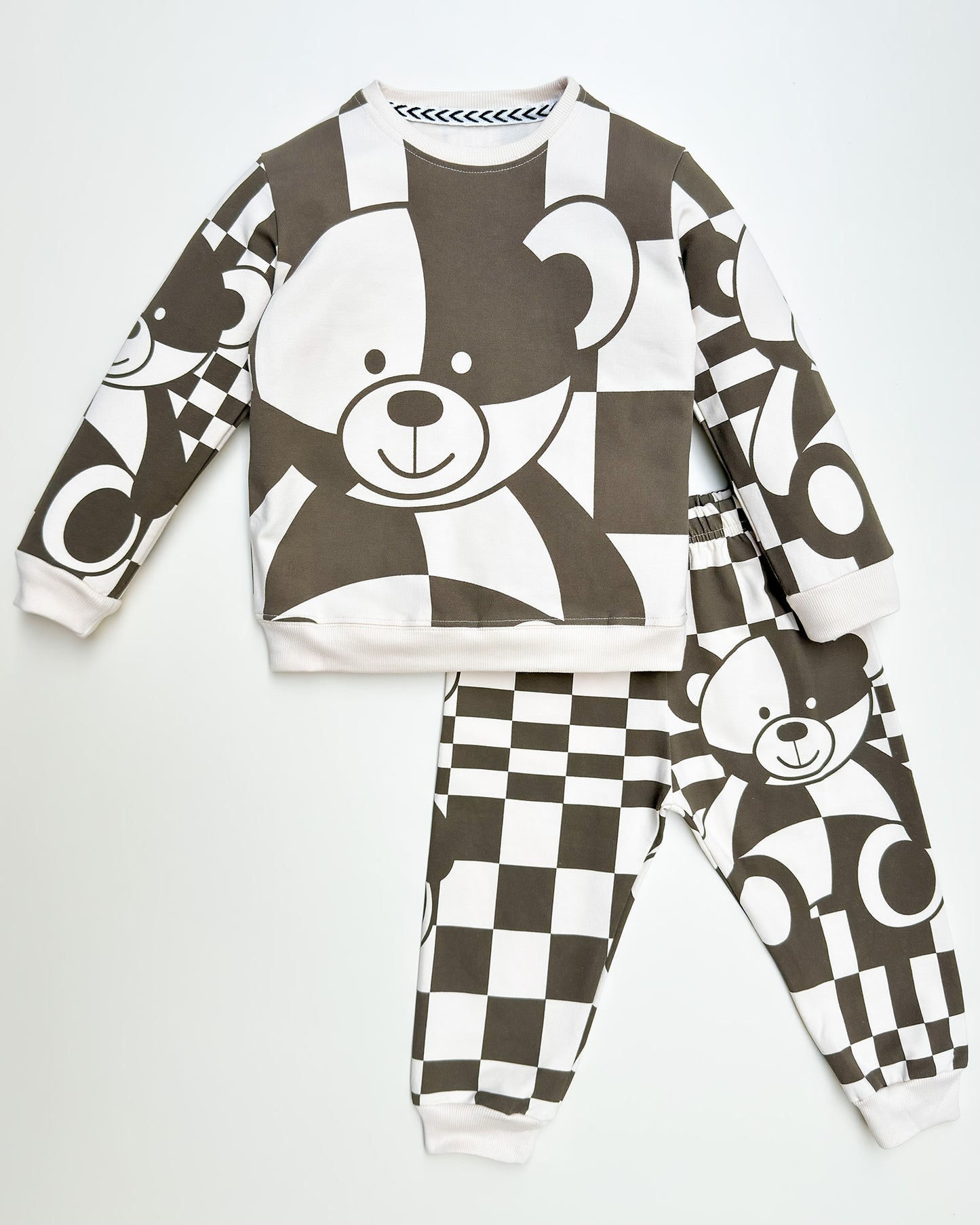 Bear Graffiti Printed Full Sleeve Co-ord Set