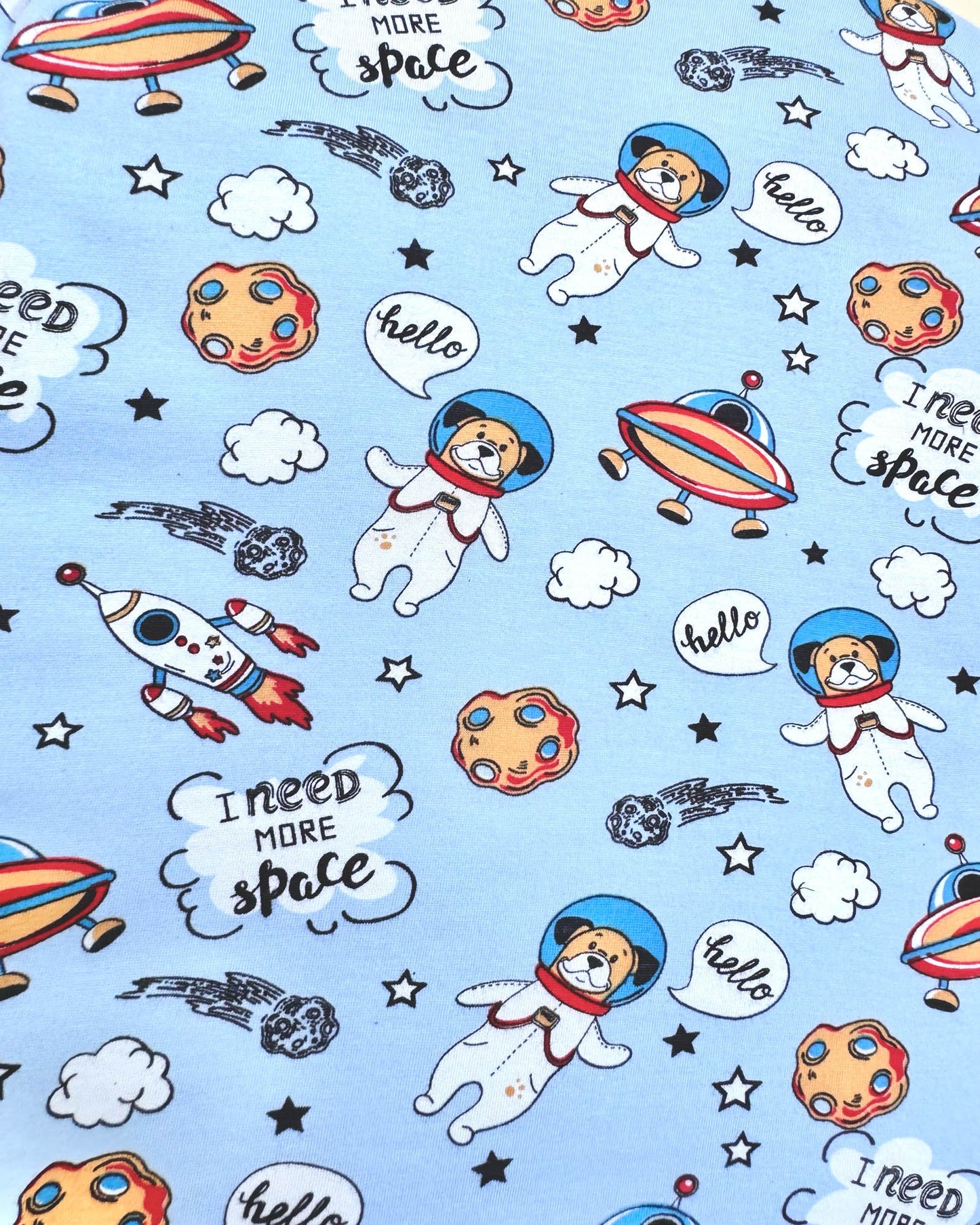 Printed Hosiery Night Suit Dog In Space