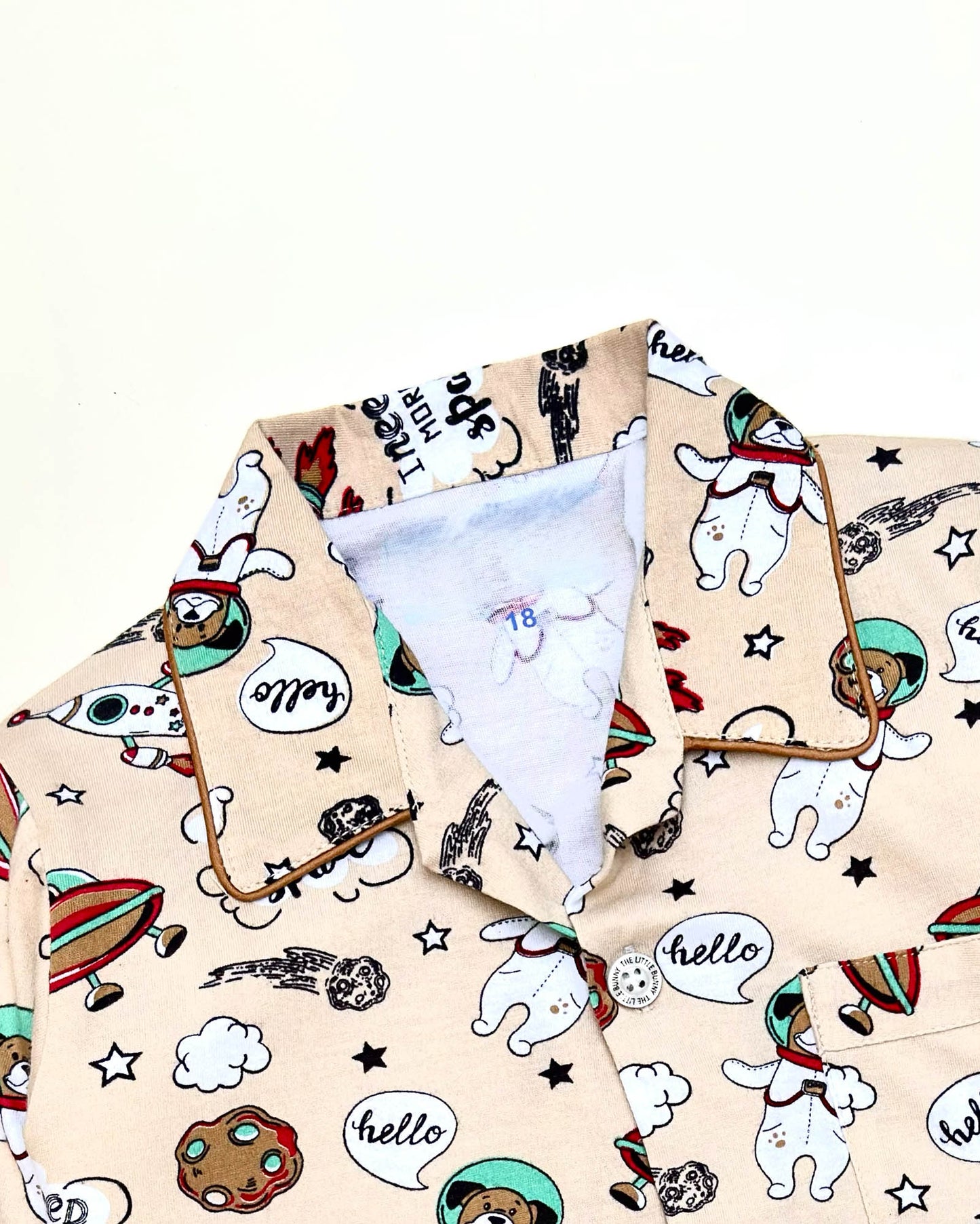 Printed Hosiery Night Suit Dog In Space