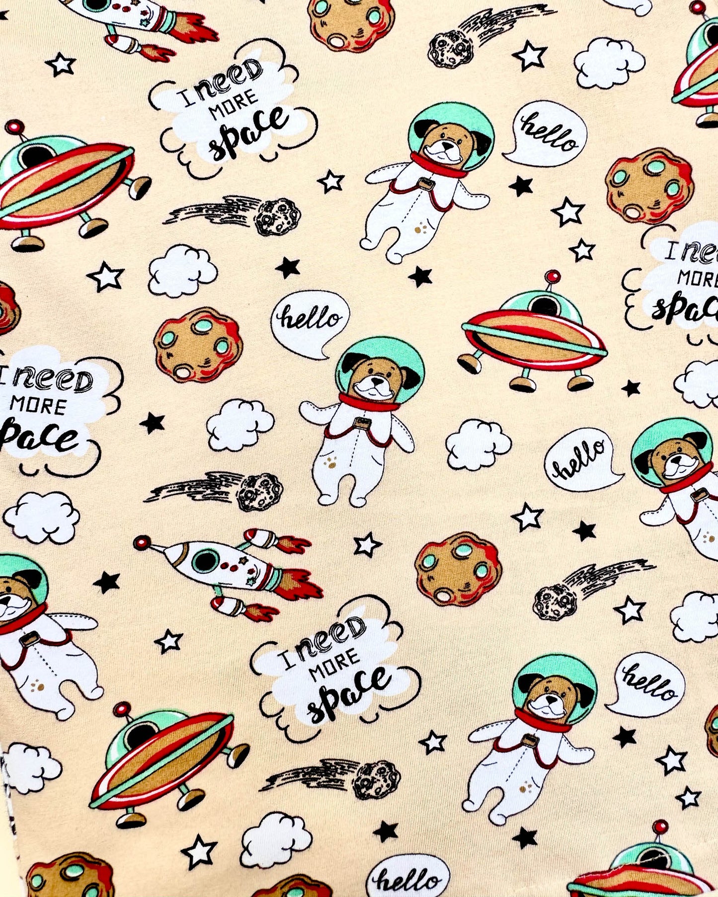 Printed Hosiery Night Suit Dog In Space